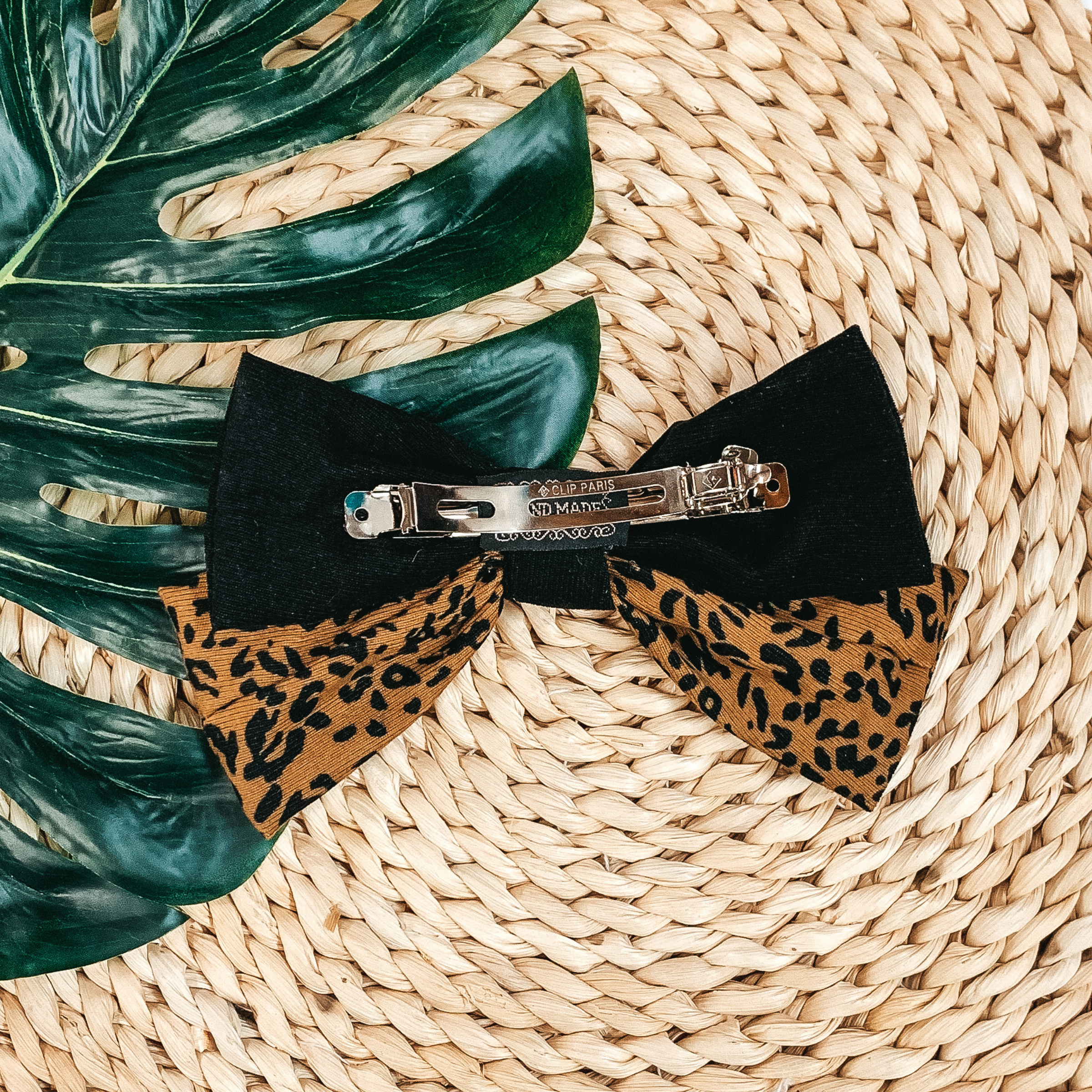Rule the Day Bow in Black/Leopard Print - Giddy Up Glamour Boutique