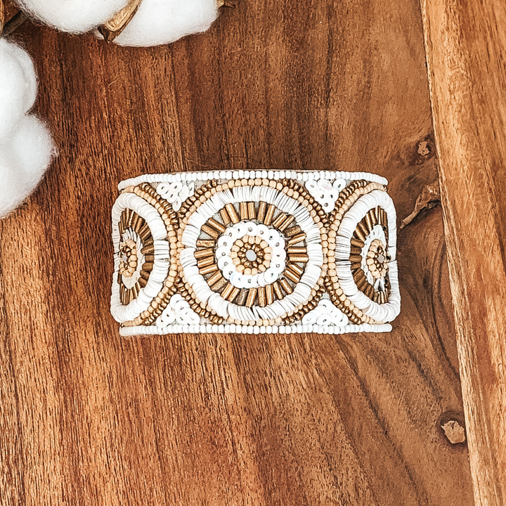 Coastal Chic Bracelet in White/Tan - Giddy Up Glamour Boutique