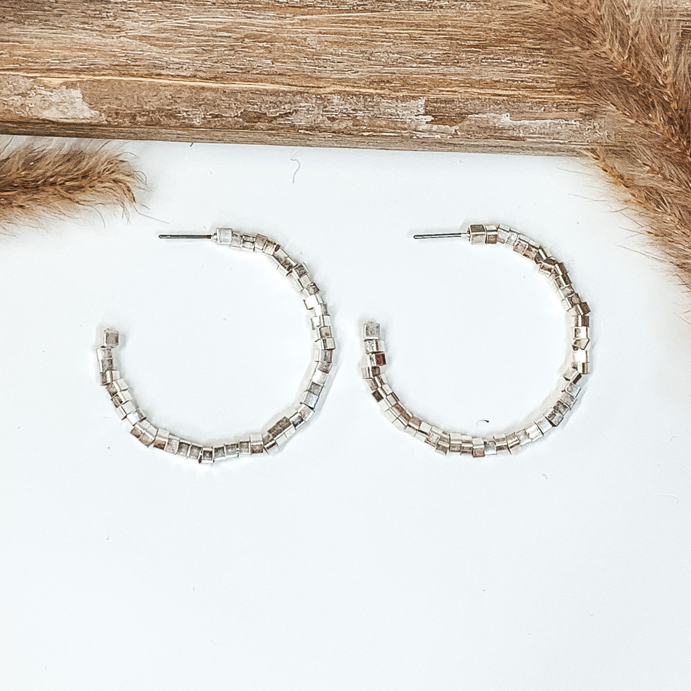 Sunset in Mexico Hoops in Silver - Giddy Up Glamour Boutique