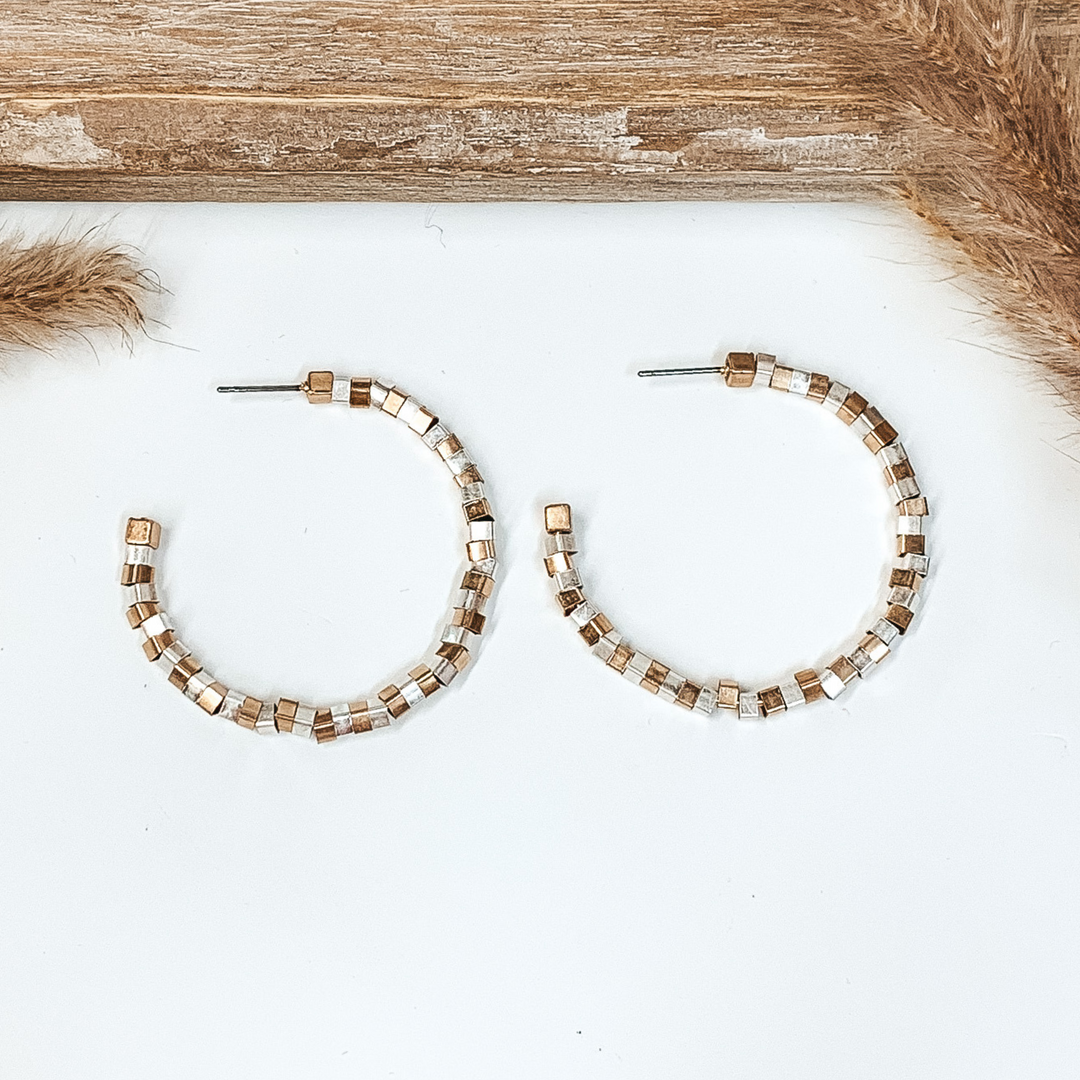 Sunset in Mexico Hoops in Gold/Silver - Giddy Up Glamour Boutique