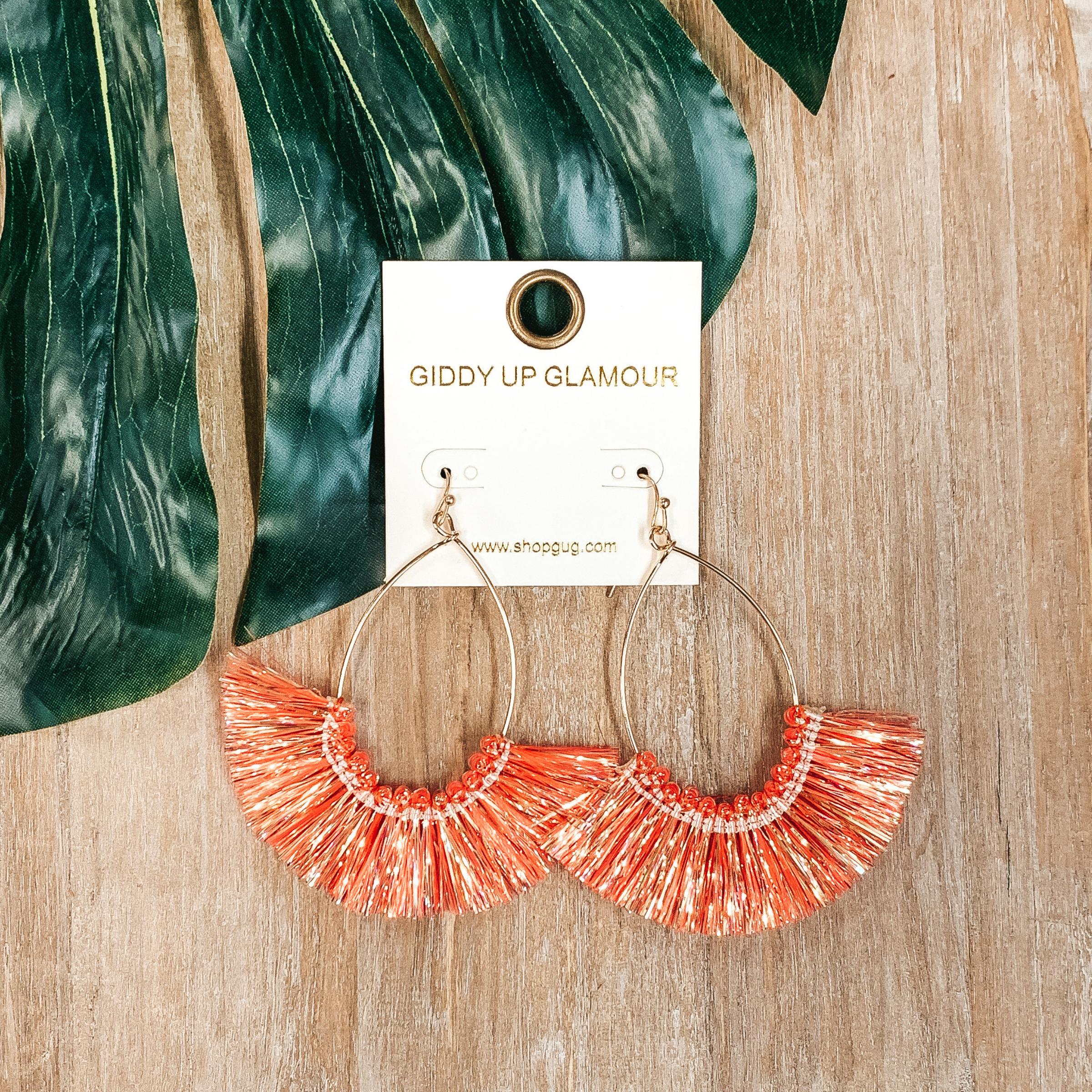 Caribbean Sunrise Earrings in Orange - Giddy Up Glamour Boutique