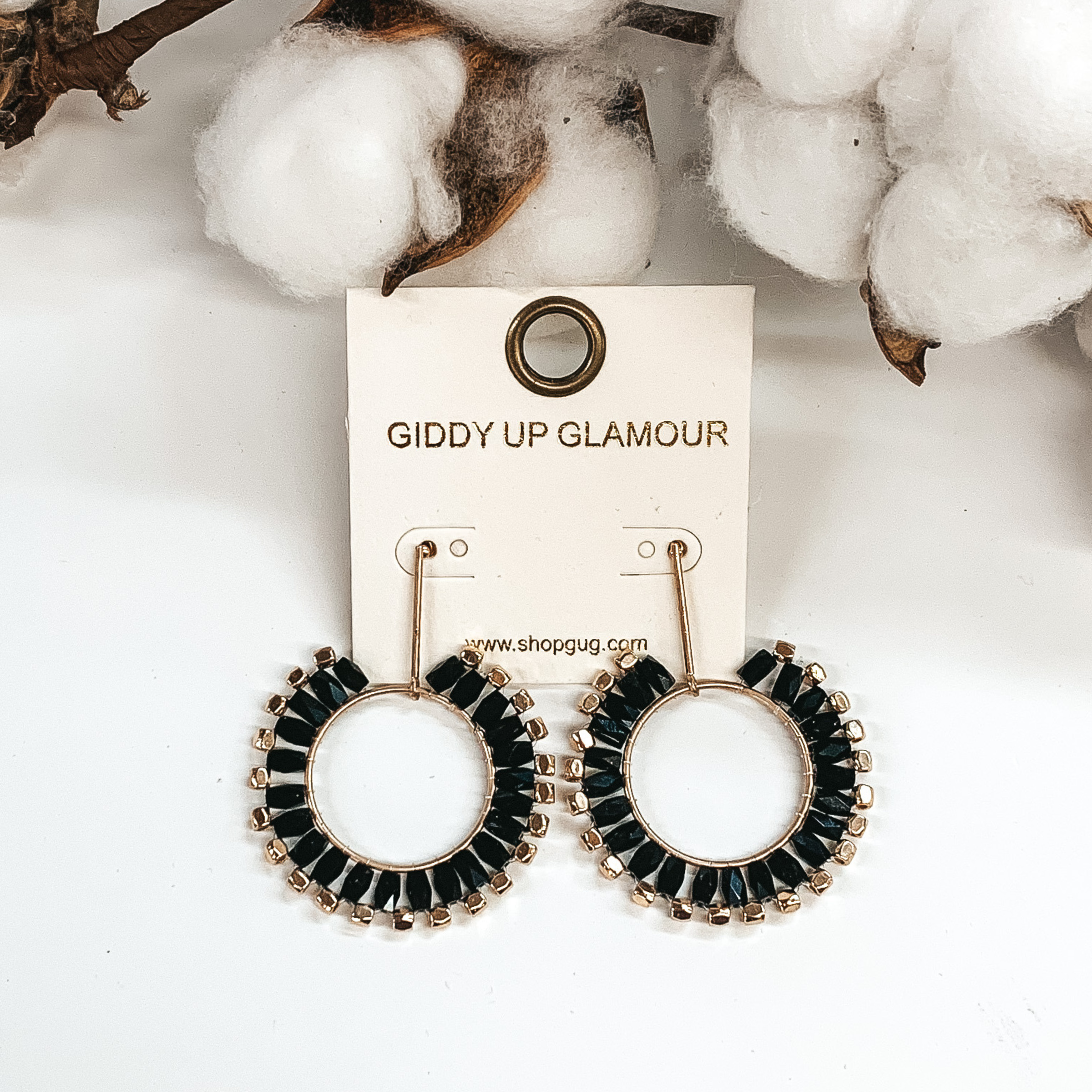 Never Miss Out Dangle Earrings in Black - Giddy Up Glamour Boutique