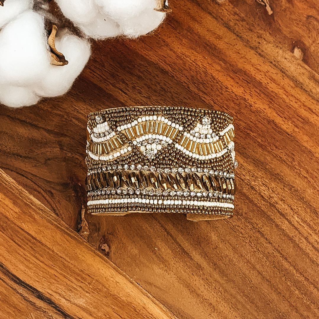 Bali Bound Beaded Bracelet in Tan - Giddy Up Glamour Boutique