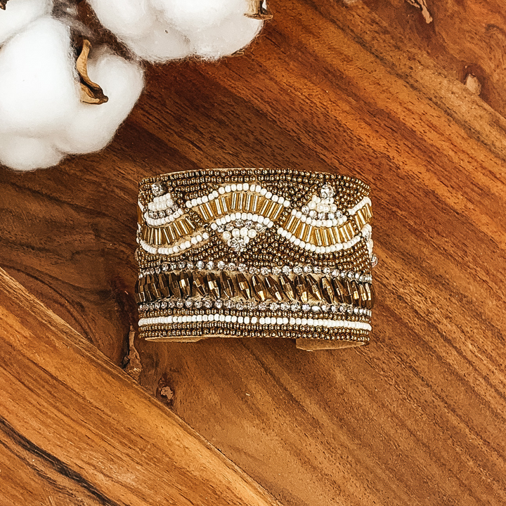 Bali Bound Beaded Bracelet in Tan - Giddy Up Glamour Boutique