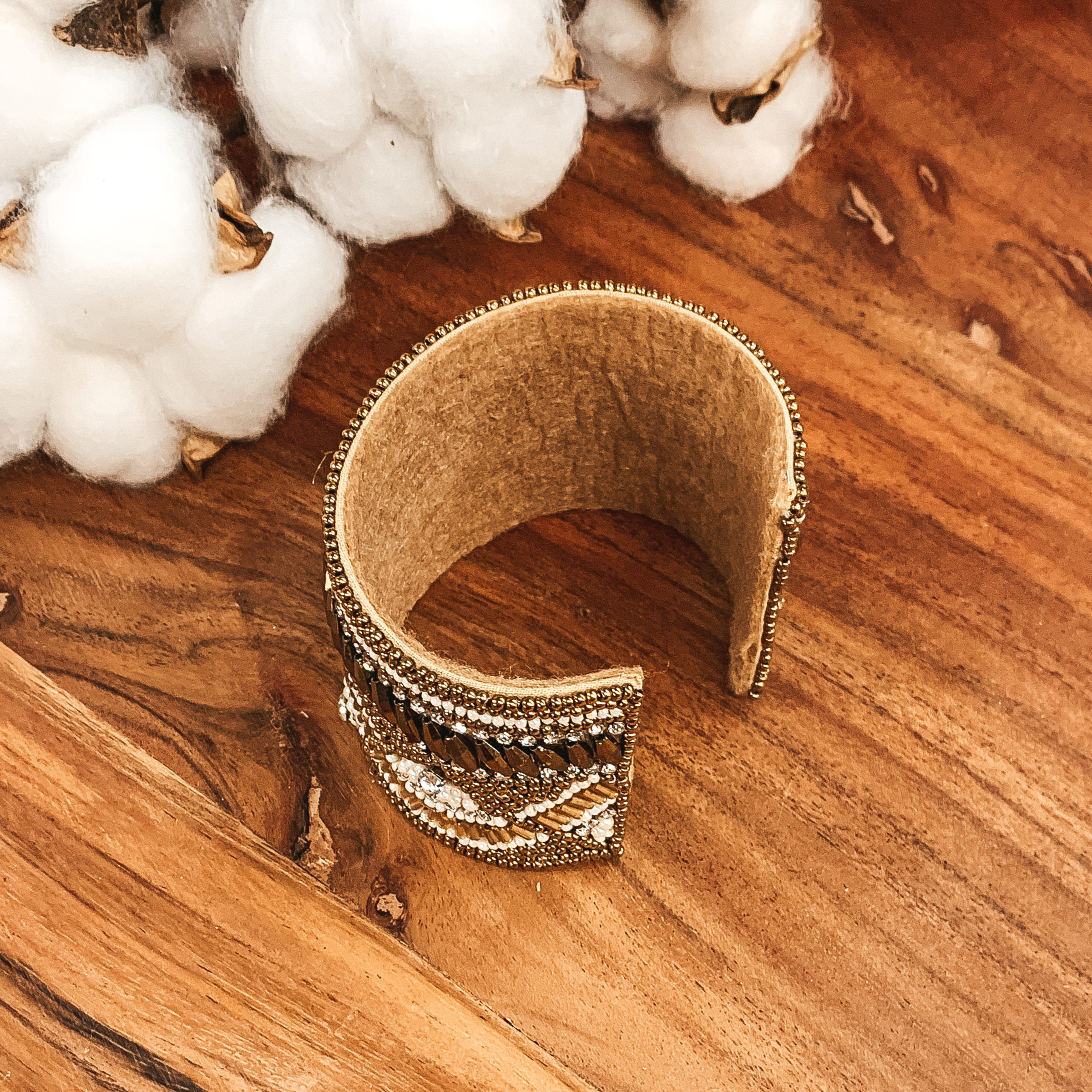 Bali Bound Beaded Bracelet in Tan - Giddy Up Glamour Boutique