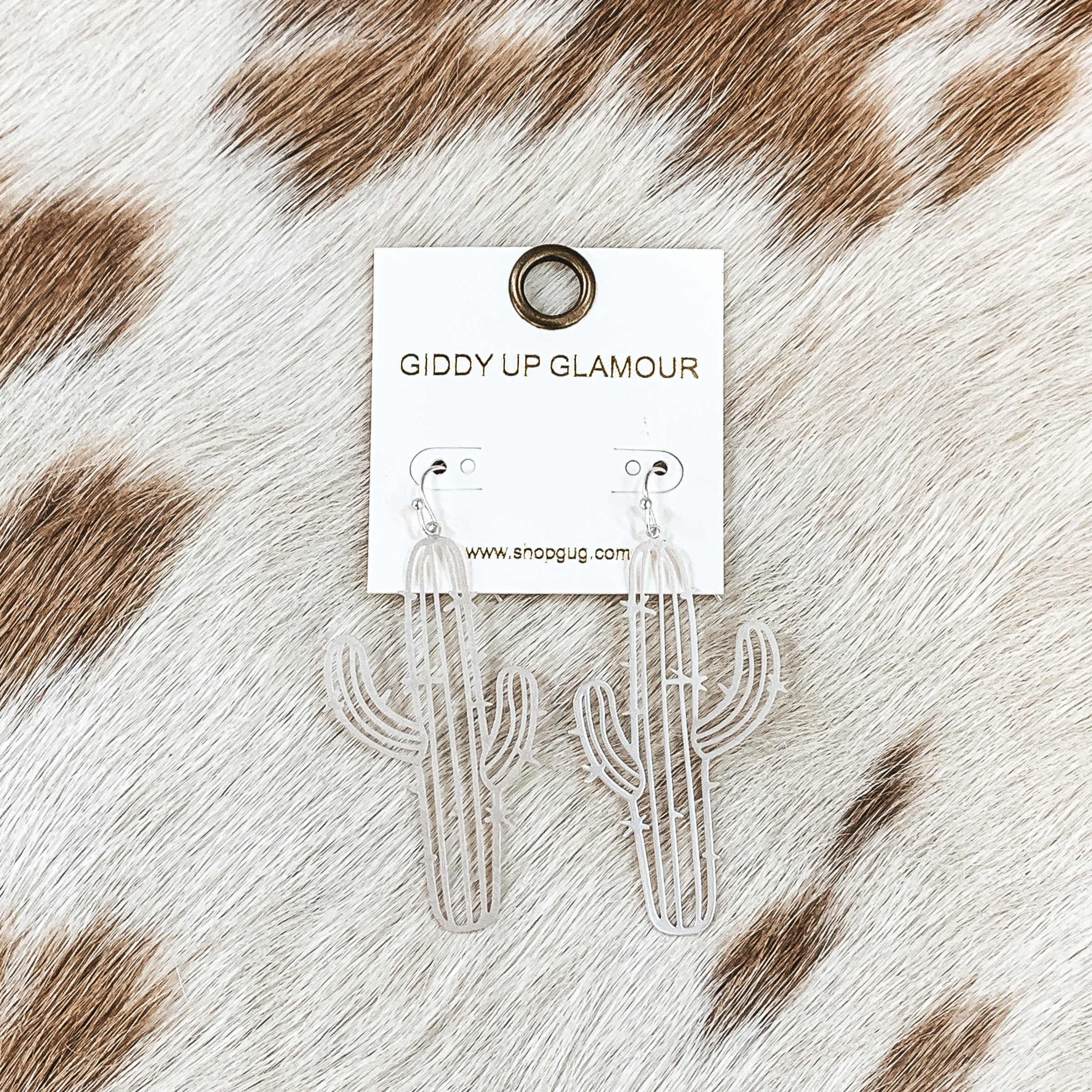 Desert Views Metal Cutout Earrings in Matte Silver - Giddy Up Glamour Boutique