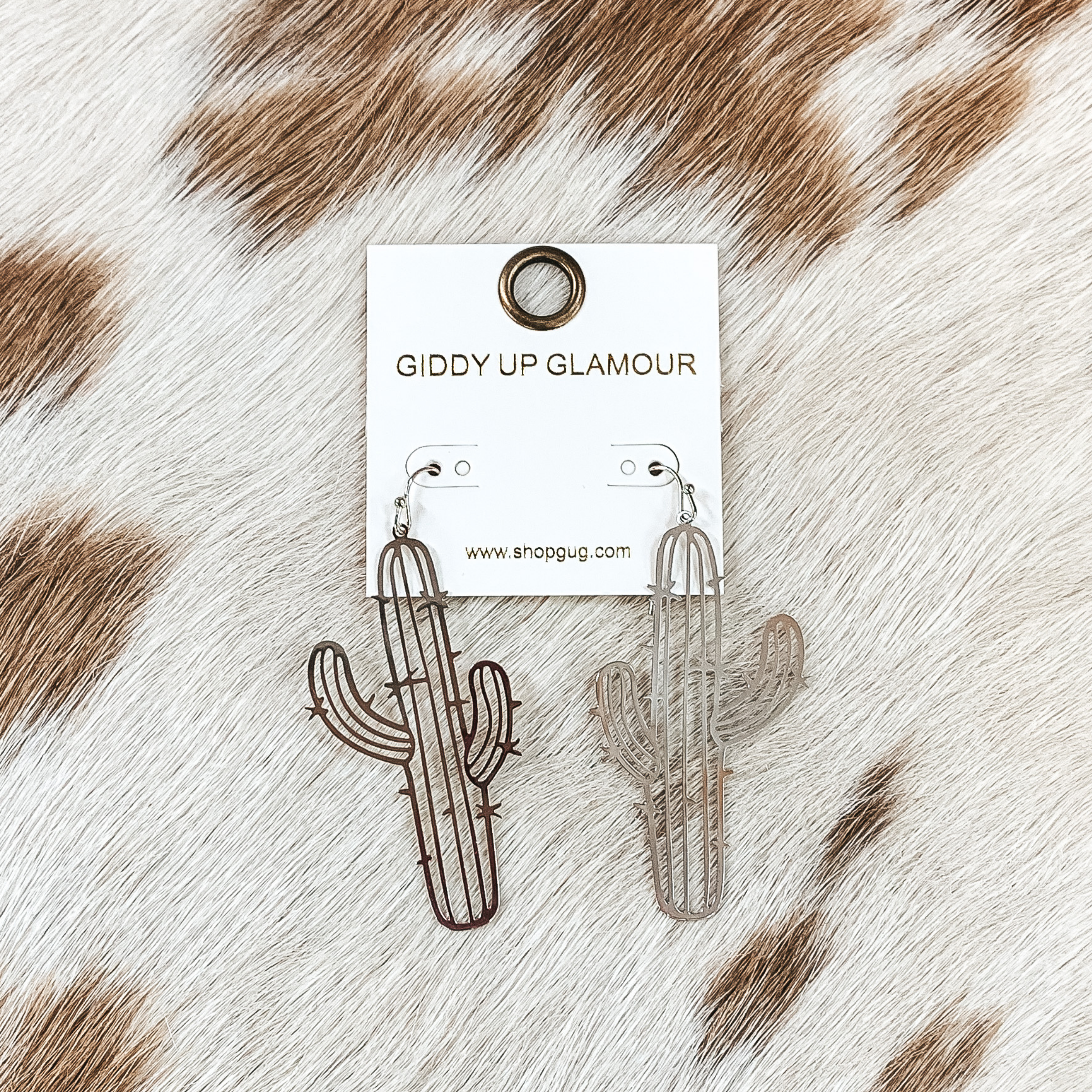 Desert Views Metal Cutout Earrings in Silver - Giddy Up Glamour Boutique