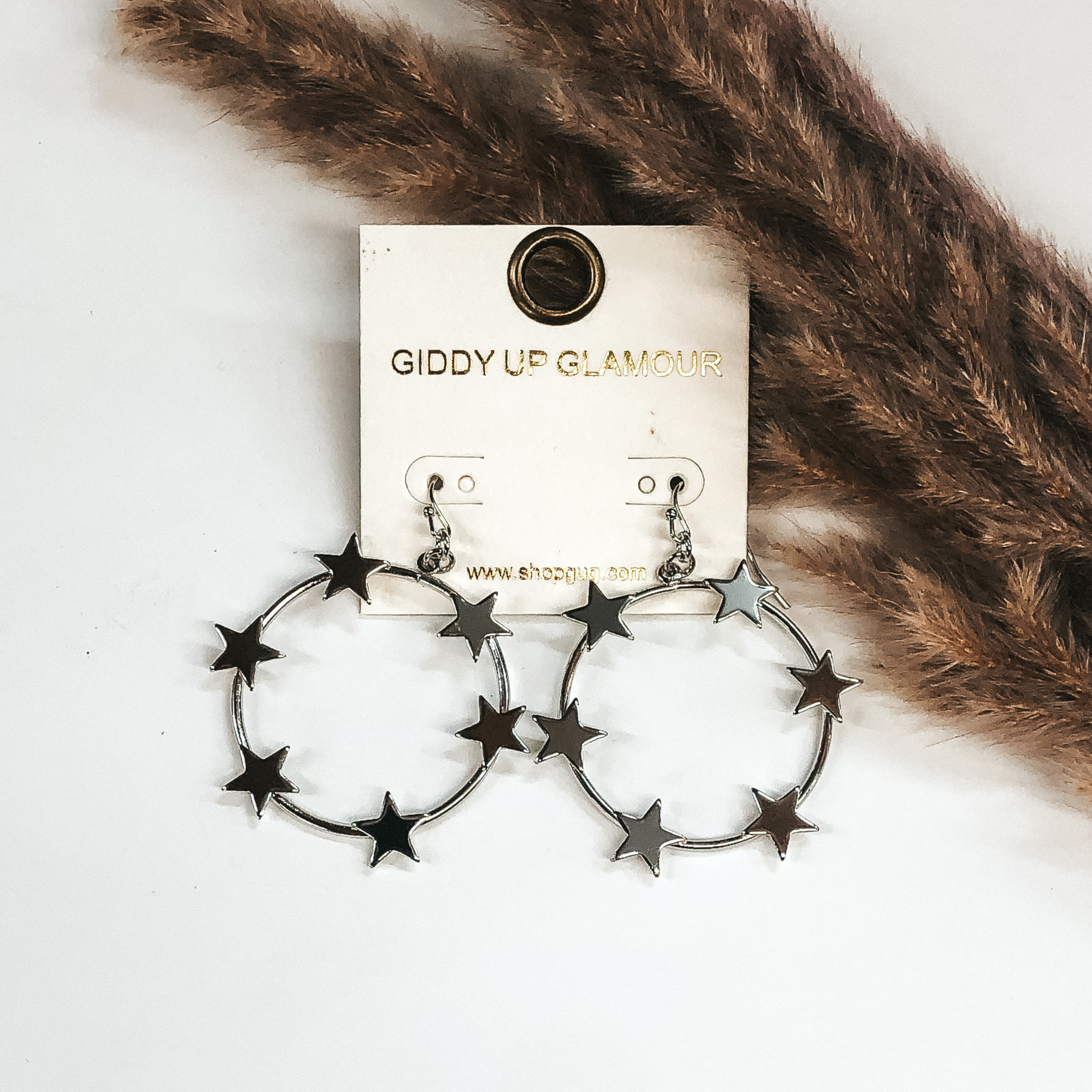 All Around Star Earrings in Silver - Giddy Up Glamour Boutique
