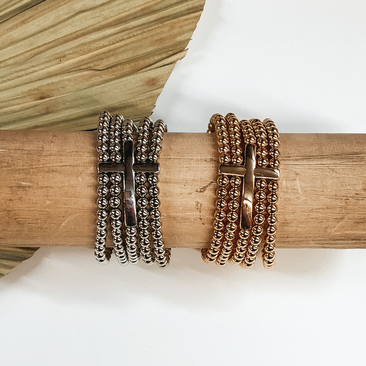 Extra Hopeful Beaded Bracelet in Gold - Giddy Up Glamour Boutique