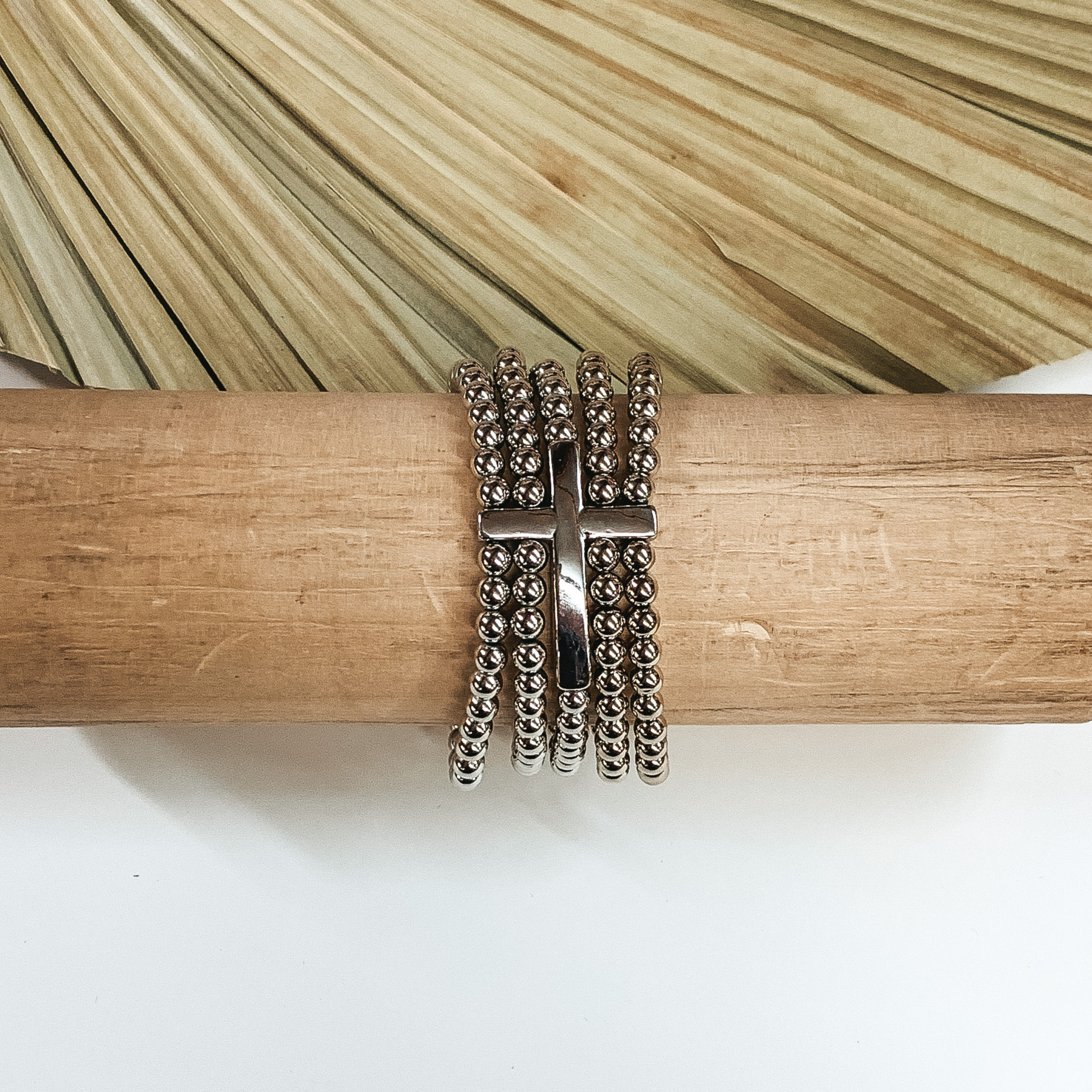 Extra Hopeful Beaded Bracelet in Silver - Giddy Up Glamour Boutique