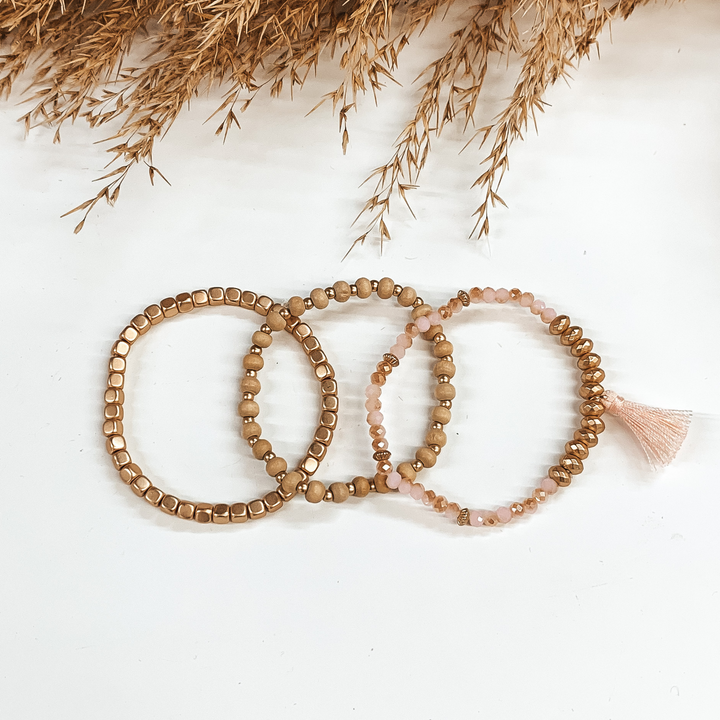 Irresistible Charm Bracelet Set in Pink - Giddy Up Glamour Boutique