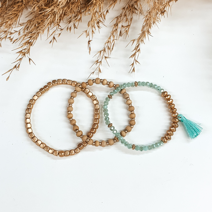 Irresistible Charm Bracelet Set in Mint - Giddy Up Glamour Boutique