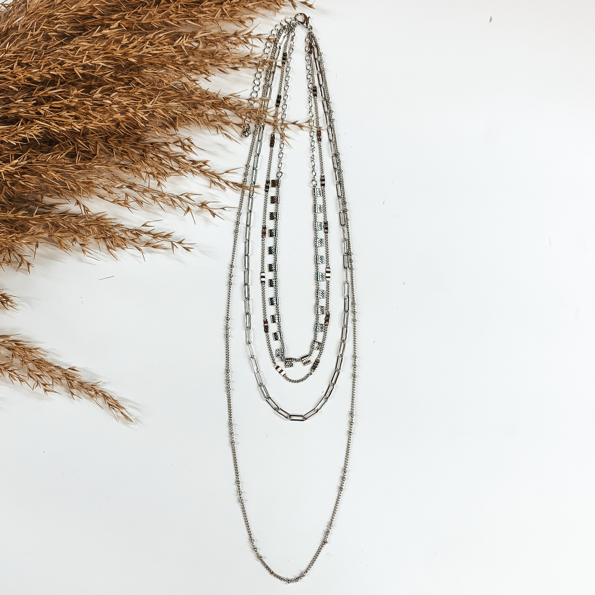 String Me Along Necklace in Silver - Giddy Up Glamour Boutique