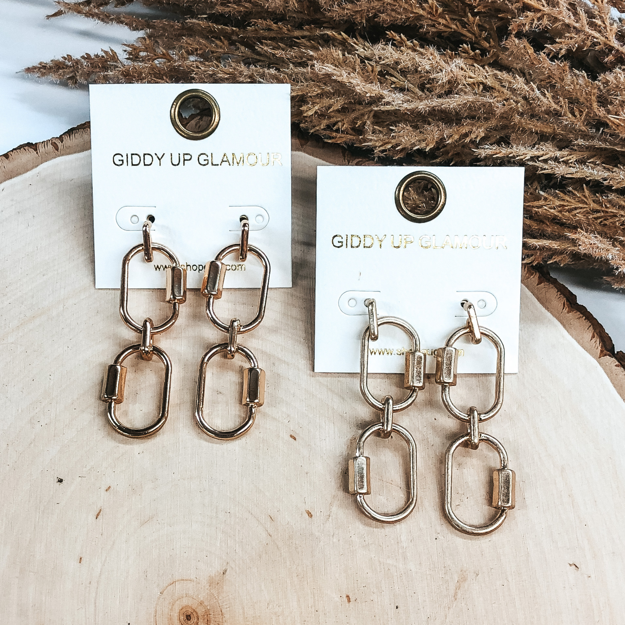 On The Clock Earrings in Gold - Giddy Up Glamour Boutique