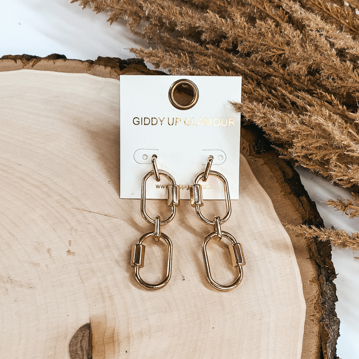 On The Clock Earrings in Gold - Giddy Up Glamour Boutique