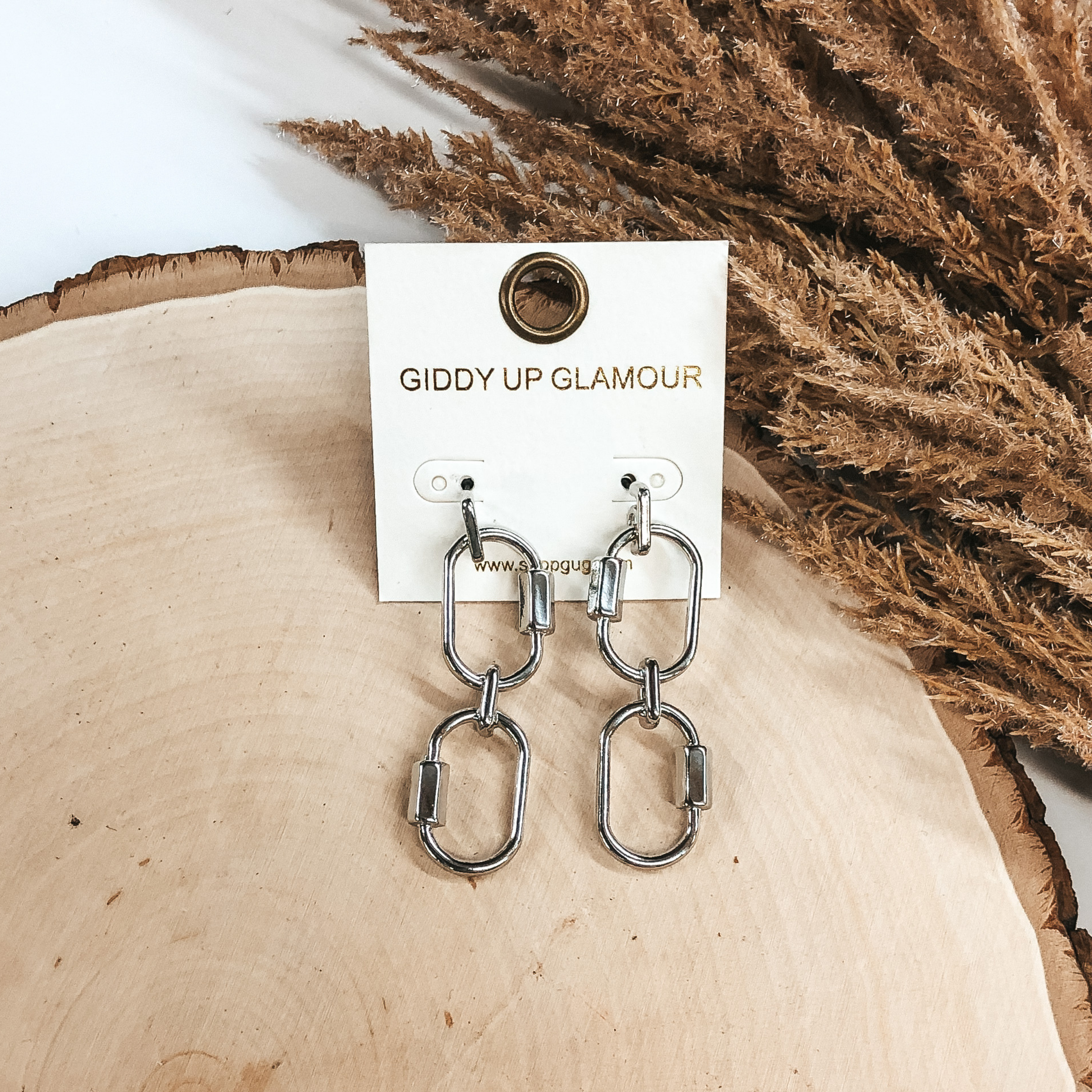 On The Clock Earrings in Silver - Giddy Up Glamour Boutique