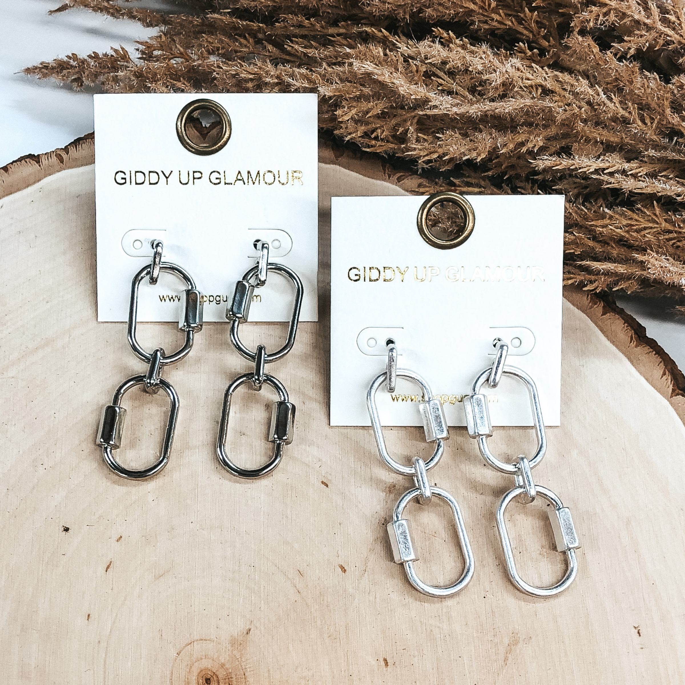 On The Clock Earrings in Matte Silver - Giddy Up Glamour Boutique