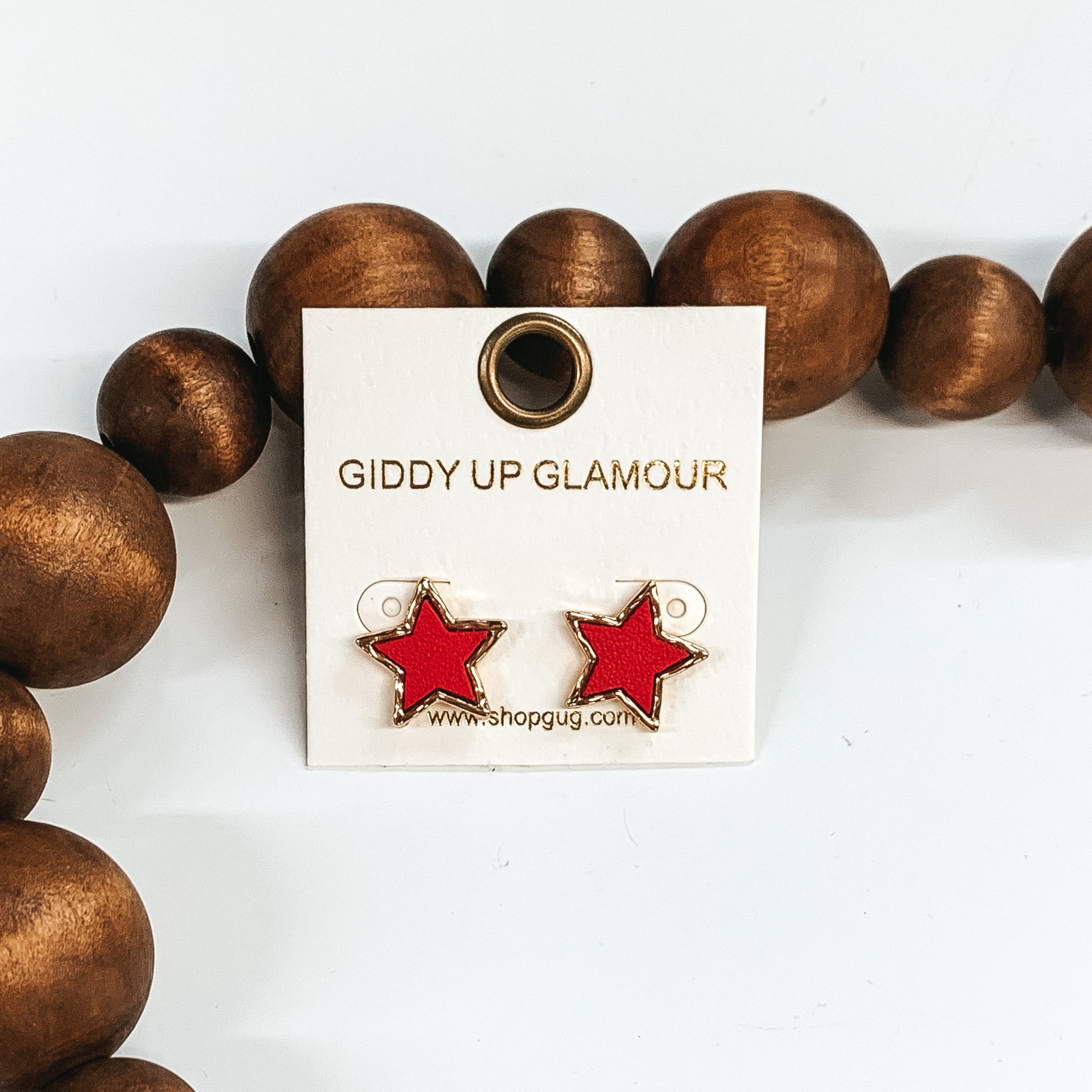 Lost in the Stars Stud Earrings in Red - Giddy Up Glamour Boutique
