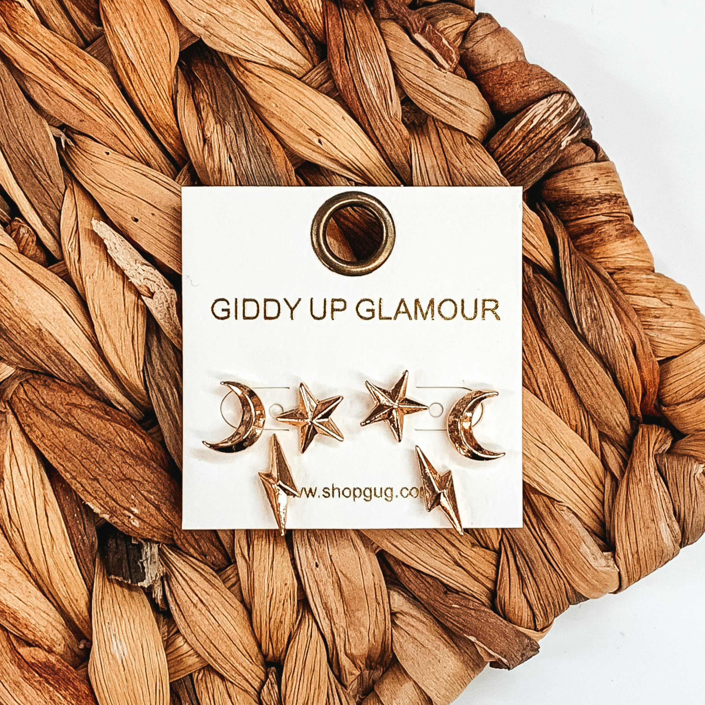 Stolen Galaxies Earring Set in Gold - Giddy Up Glamour Boutique