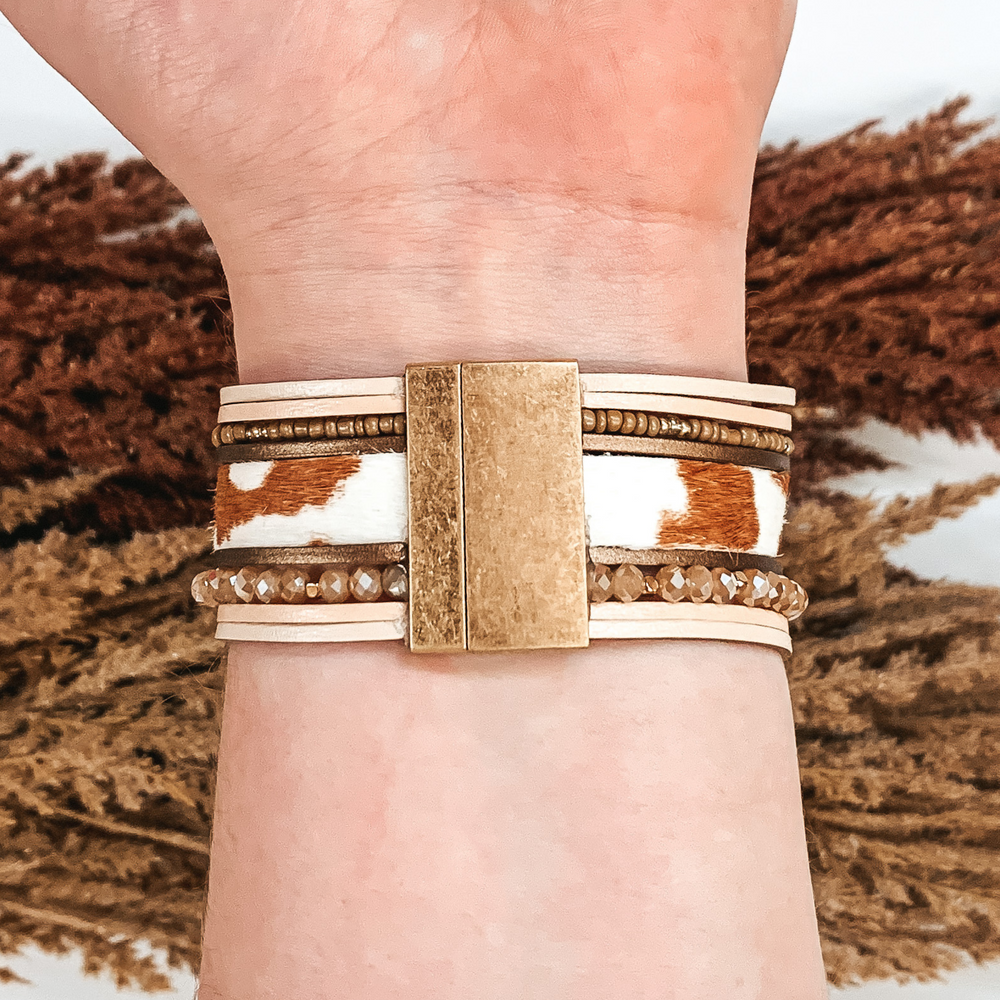 Praying the Cows Come Home Bracelet in Browns - Giddy Up Glamour Boutique