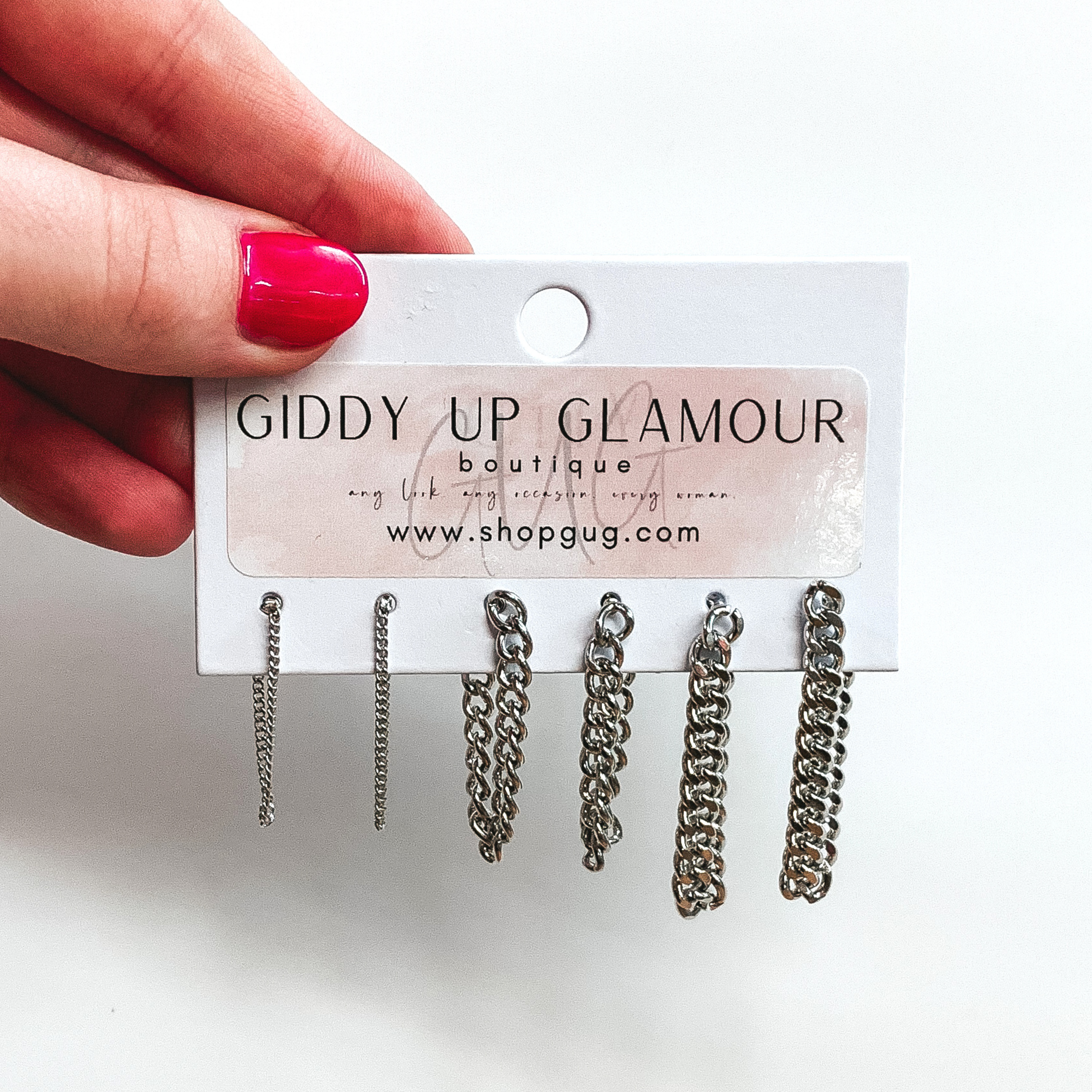 Casual Cool Earring Set in Silver - Giddy Up Glamour Boutique
