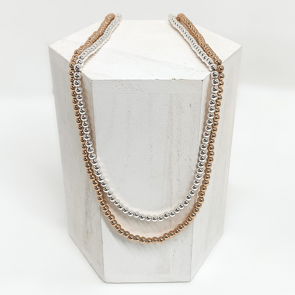 Beaded Bliss 4mm Necklace in Silver - Giddy Up Glamour Boutique