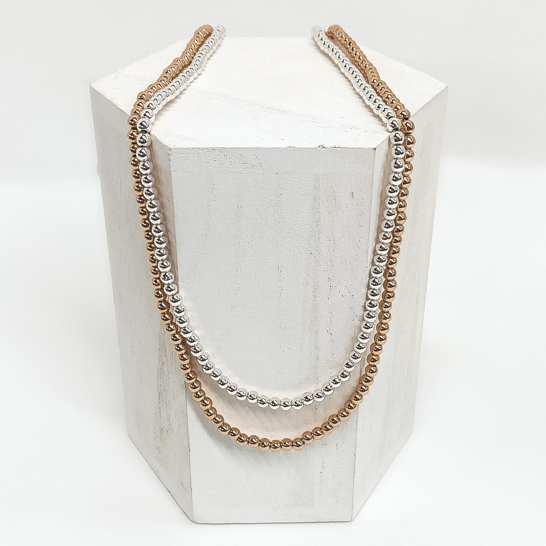 Beaded Bliss 4mm Necklace in Gold - Giddy Up Glamour Boutique