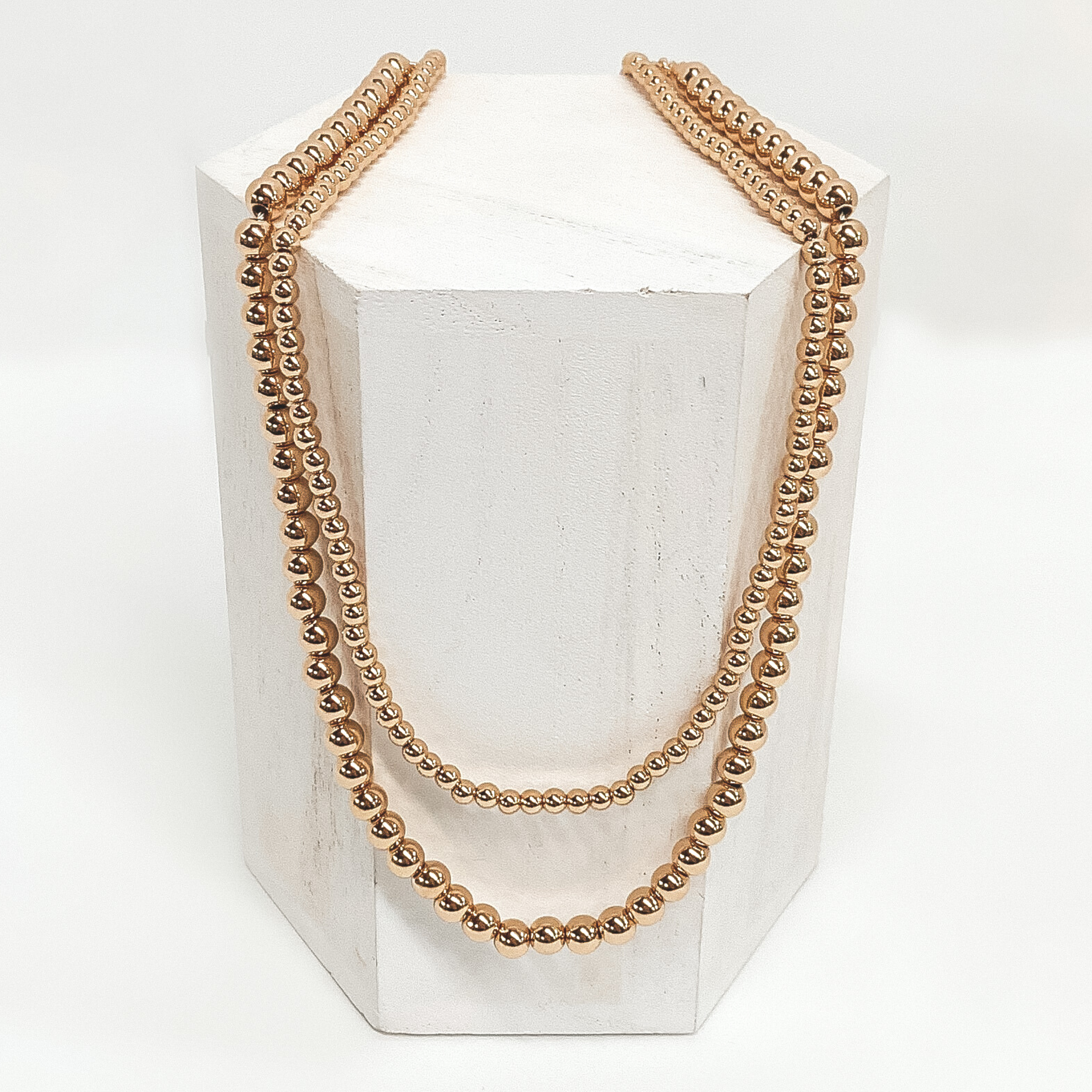 Beaded Bliss 4mm Necklace in Gold - Giddy Up Glamour Boutique
