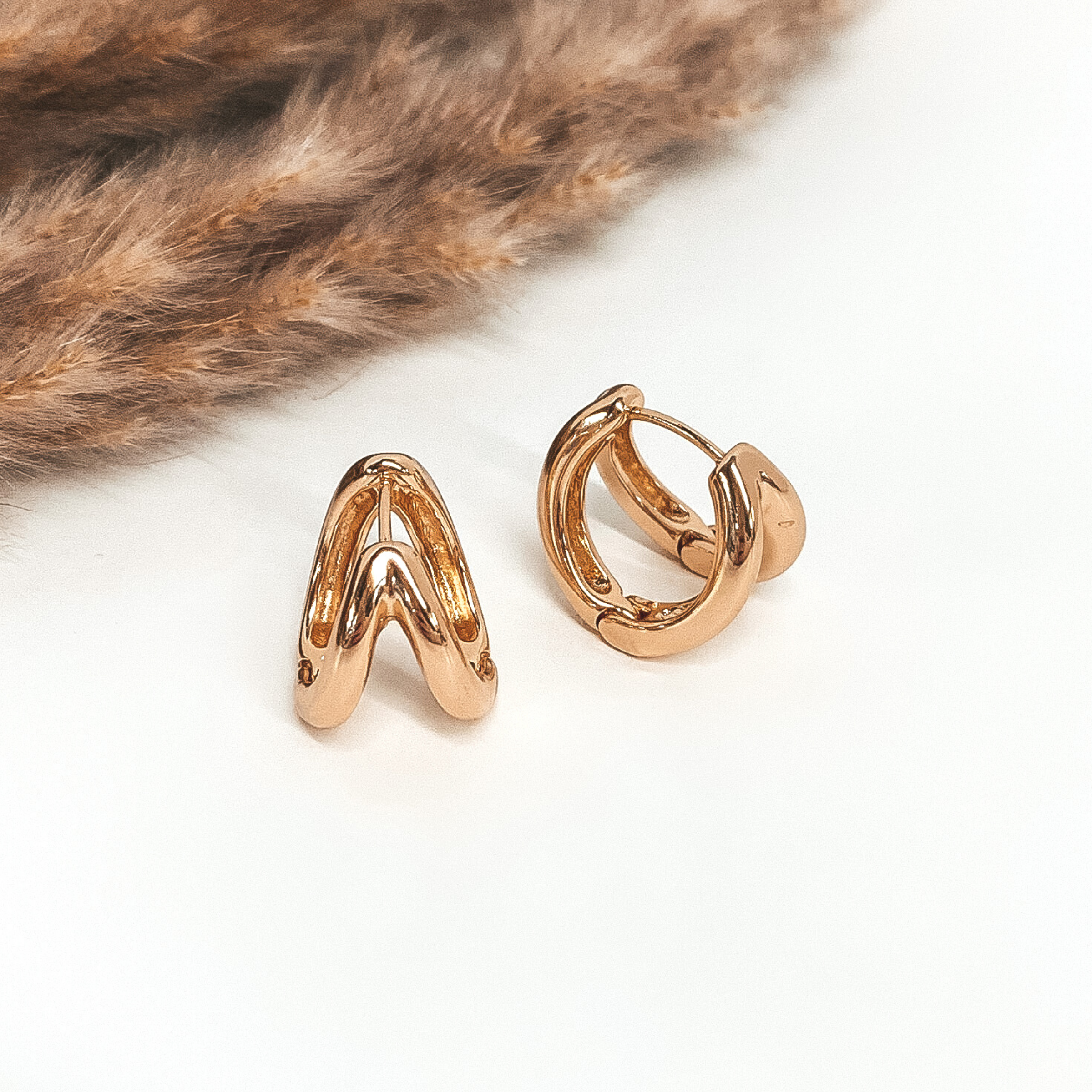 tiny two layered hoops