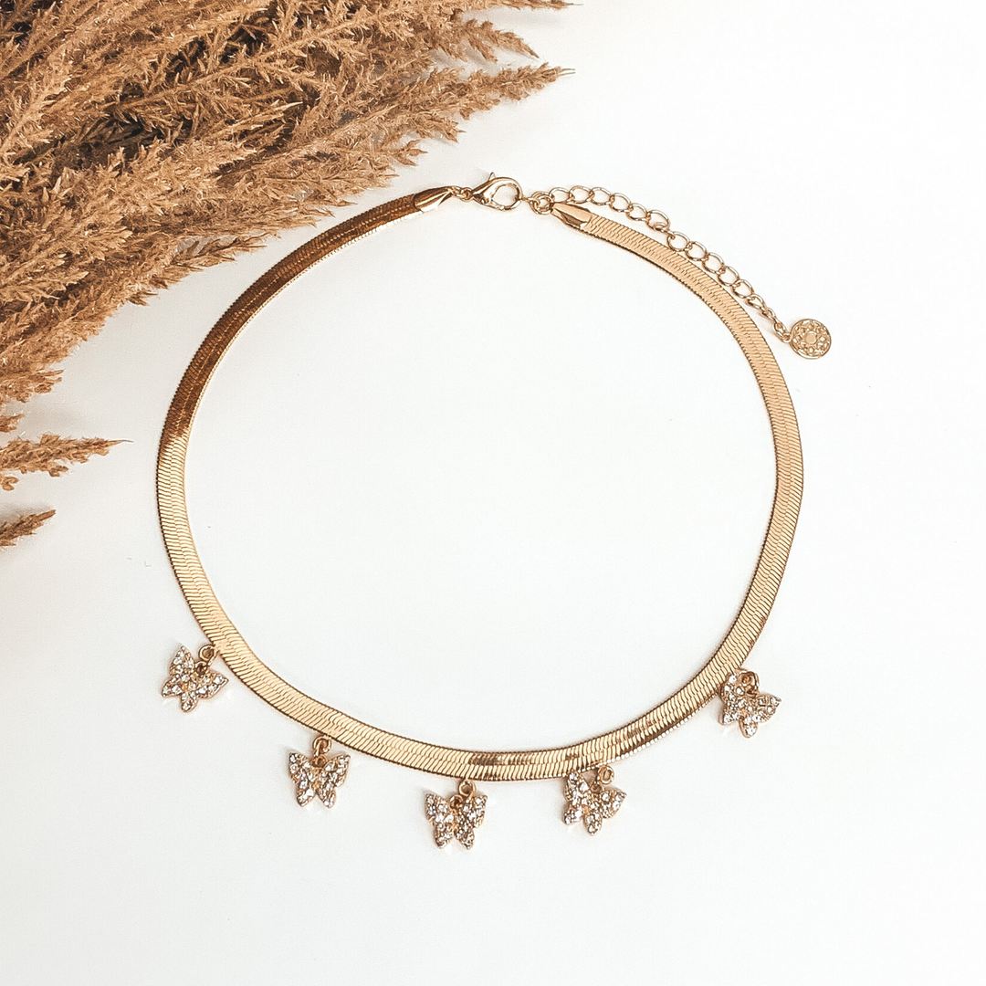 gold chain butterfly necklace