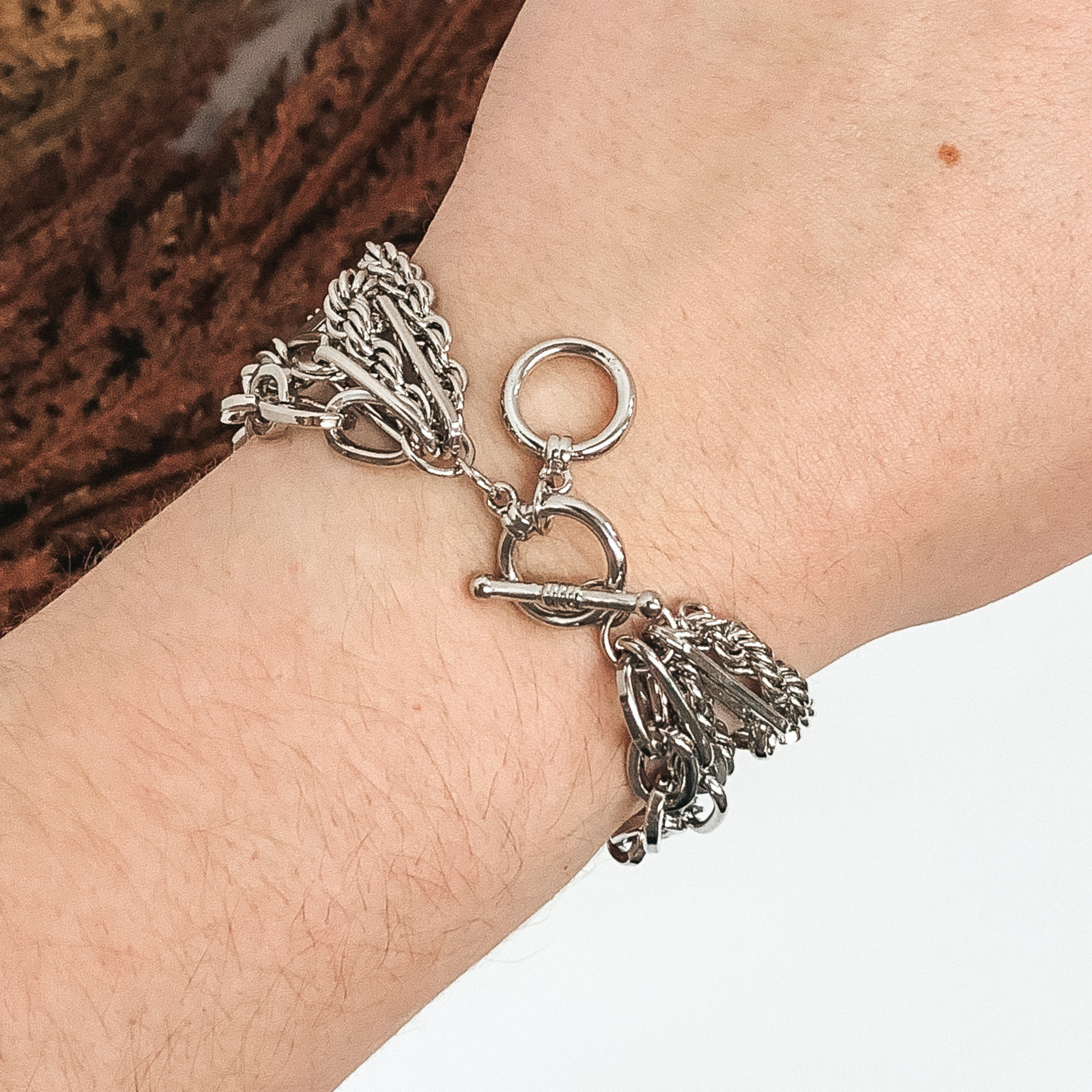 Keep it Real Multi Silver Chain Bracelet - Giddy Up Glamour Boutique