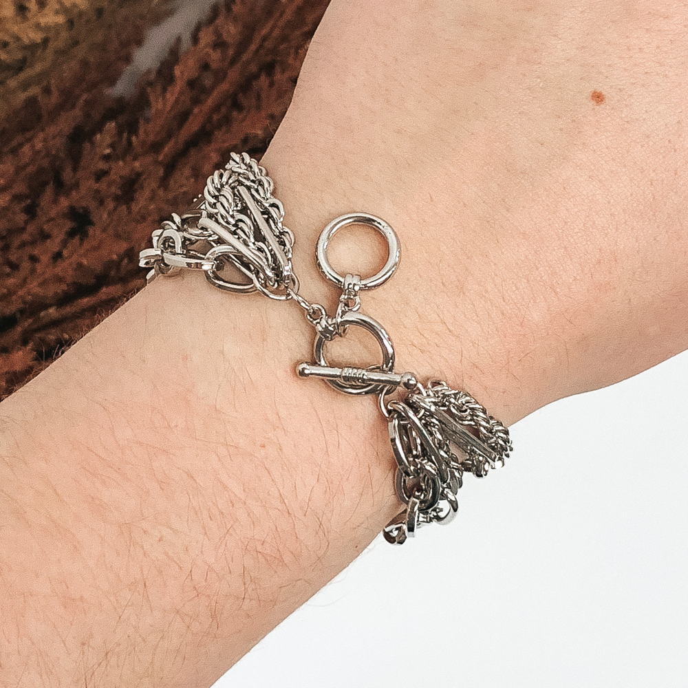Keep it Real Multi Silver Chain Bracelet - Giddy Up Glamour Boutique