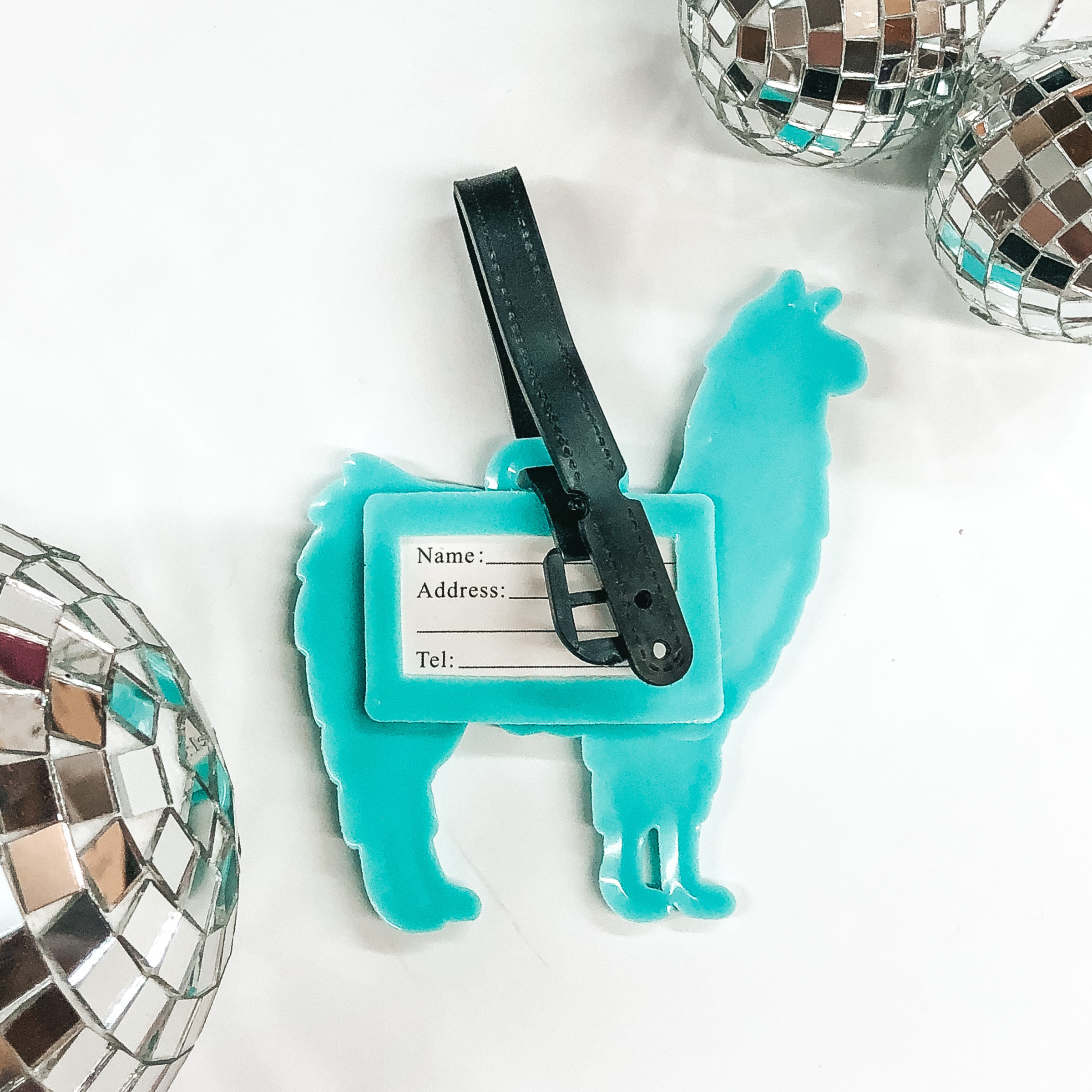 Buy 3 for $10 | Llama Luggage Tag in Turquoise - Giddy Up Glamour Boutique