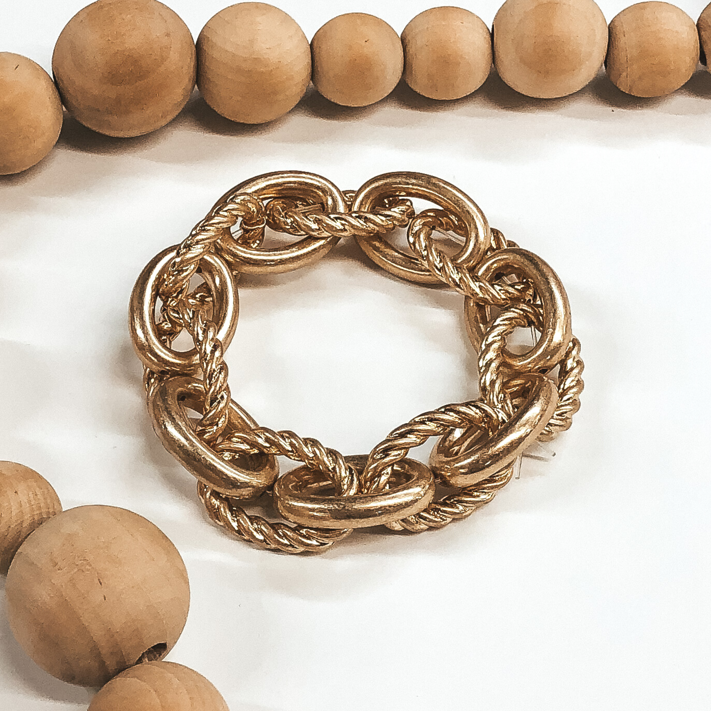 all gold big chain link bracelet