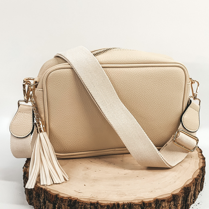 Lovin' Life Small Rectangle Crossbody Purse in Cream - Giddy Up Glamour Boutique