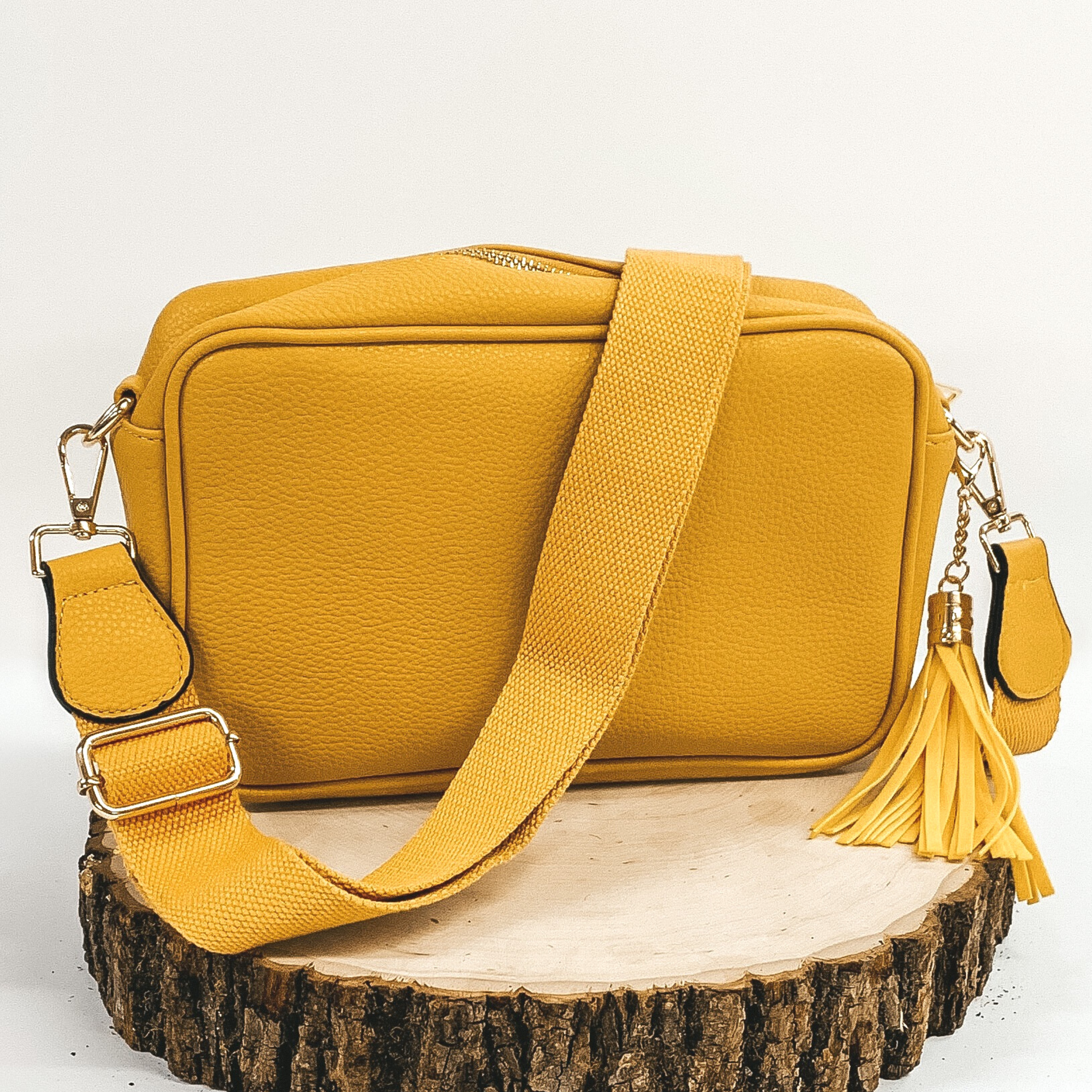 Lovin' Life Small Rectangle Crossbody Purse in Mustard - Giddy Up Glamour Boutique