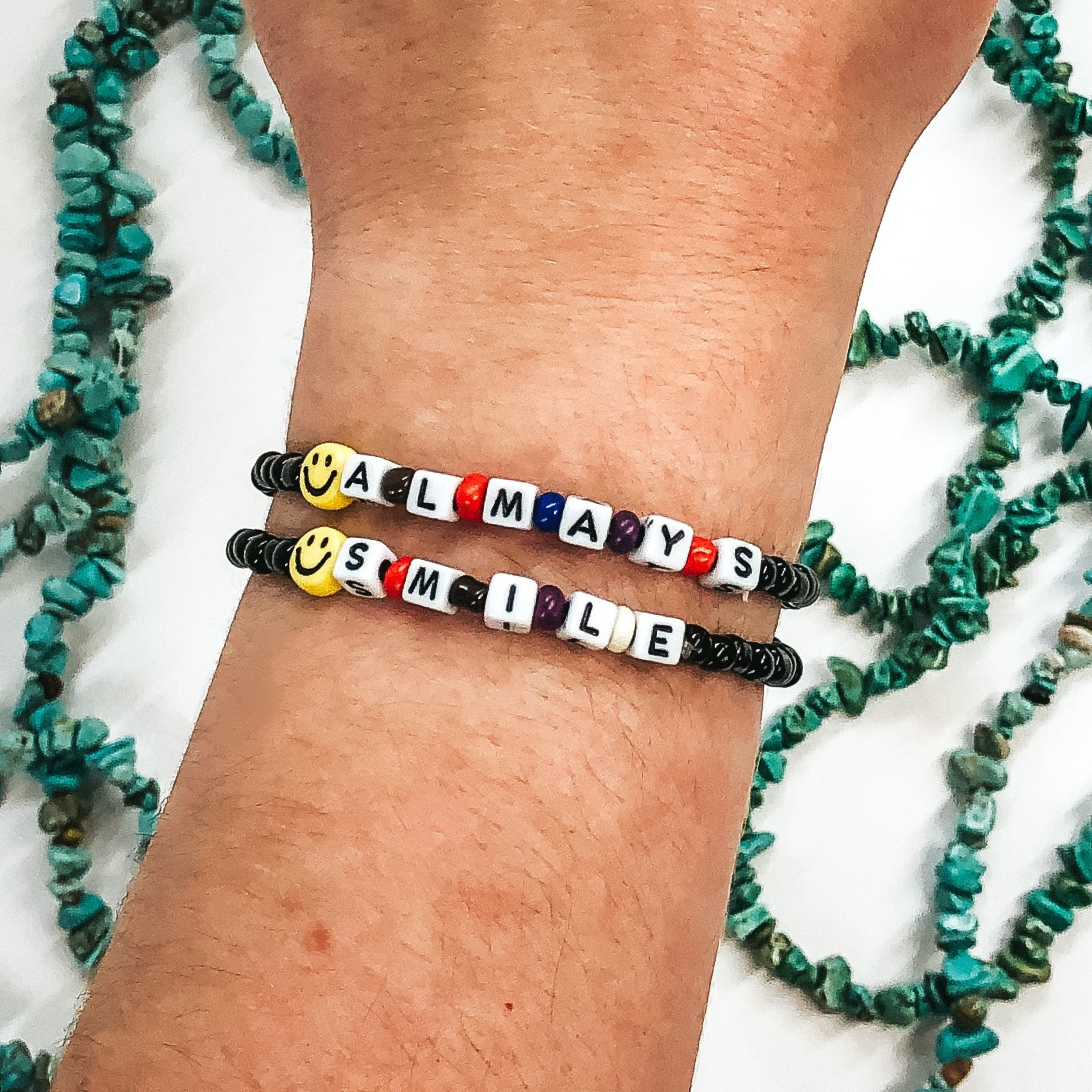 Happy State of Mind Beaded Bracelet Duo in Black - Giddy Up Glamour Boutique