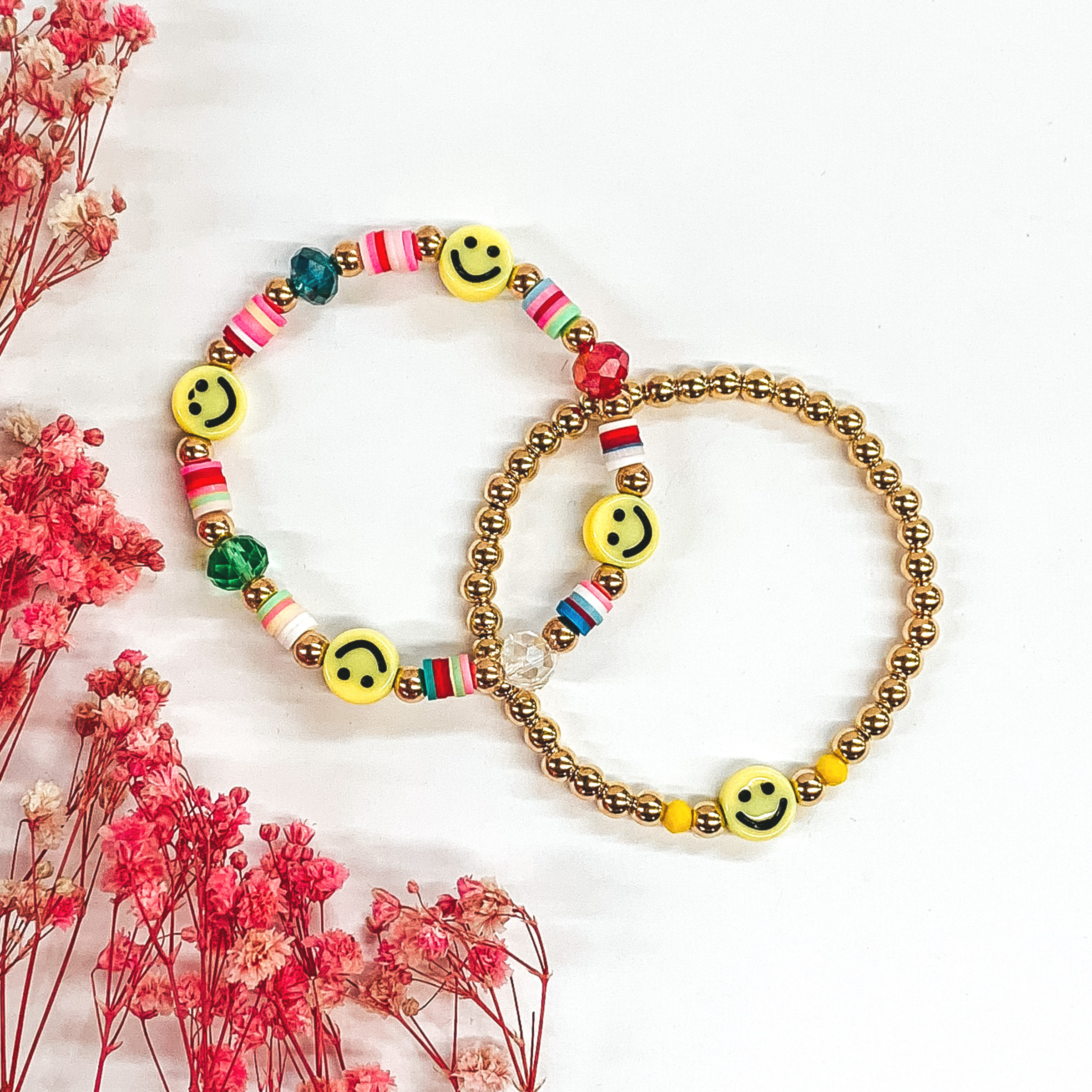 Bright Smiles Beaded Bracelet Set in Multicolored - Giddy Up Glamour Boutique