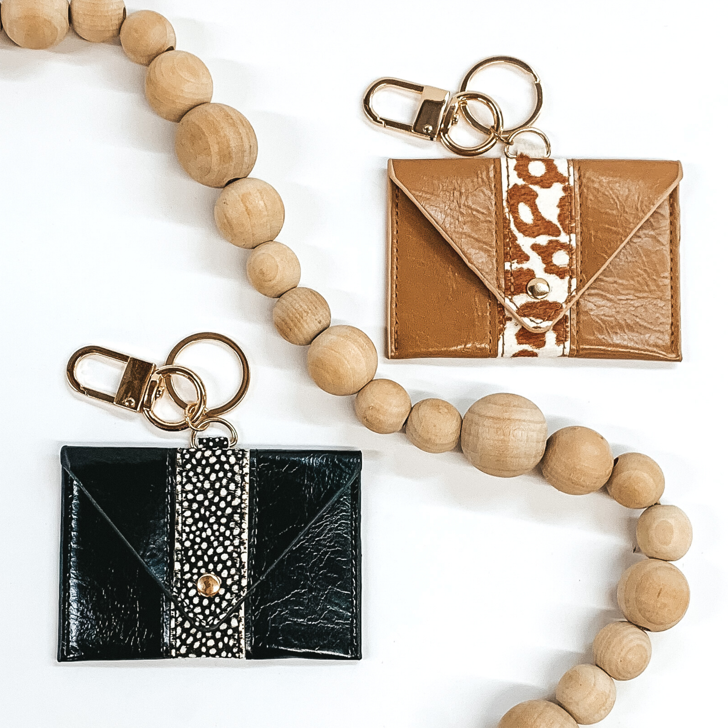 Find Your Way Leather Key Chain Wallet in Black - Giddy Up Glamour Boutique