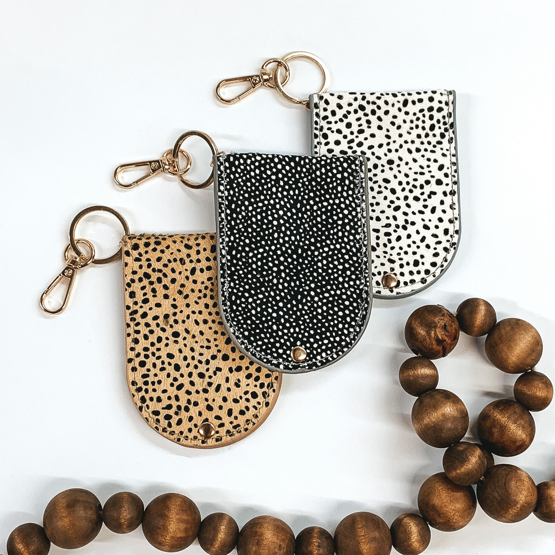 Sweet Perfection Dotted Key Chain Wallet in Black - Giddy Up Glamour Boutique