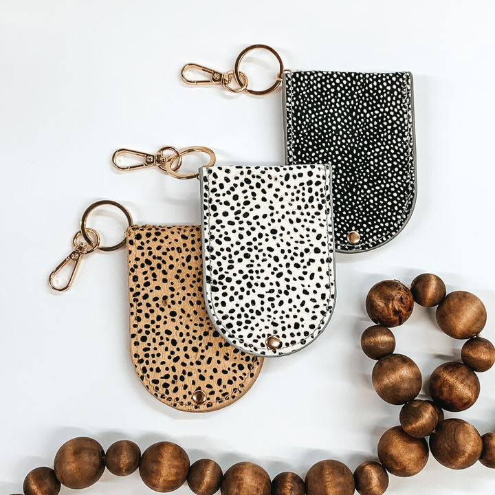 Sweet Perfection Dotted Key Chain Wallet in White - Giddy Up Glamour Boutique