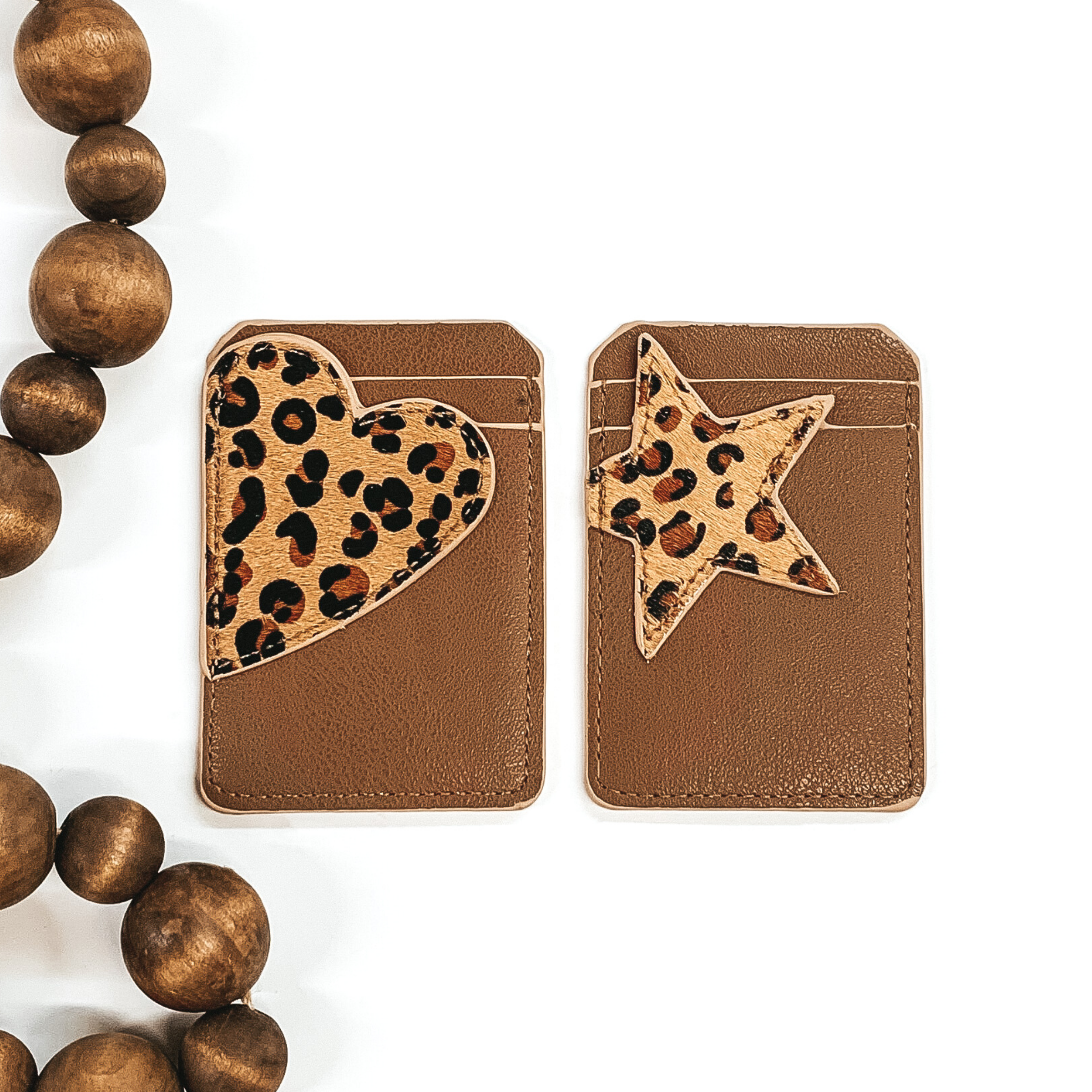 Living in Style Star ID Holder in Brown/Leopard Print