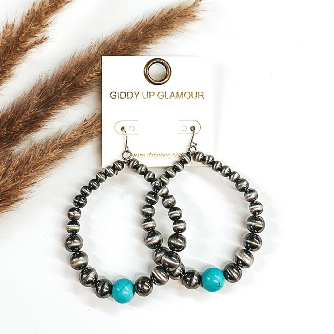 Beaded Teardrop Earrings in Silver - Giddy Up Glamour Boutique