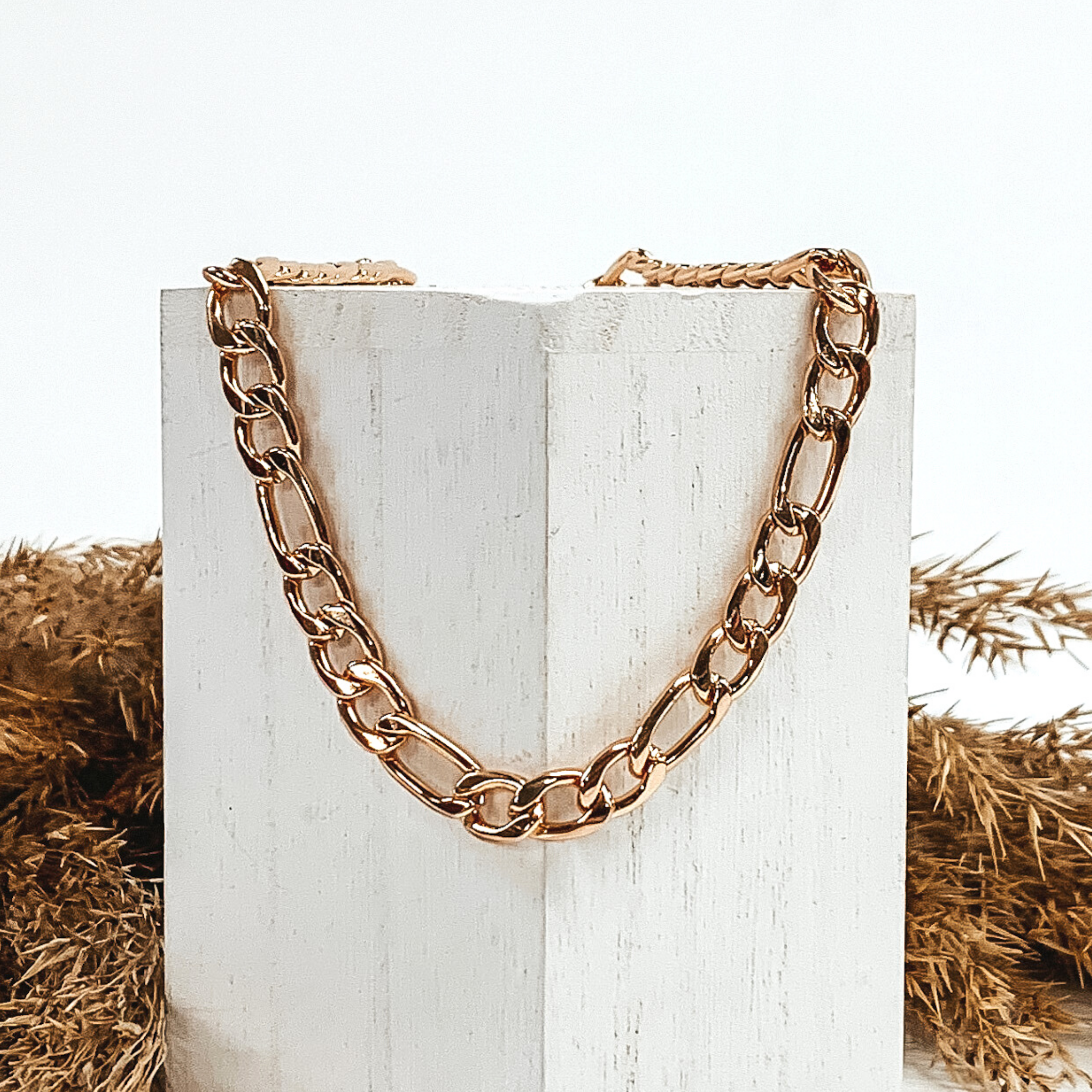 Simple Figaro Chain Necklace in Gold - Giddy Up Glamour Boutique