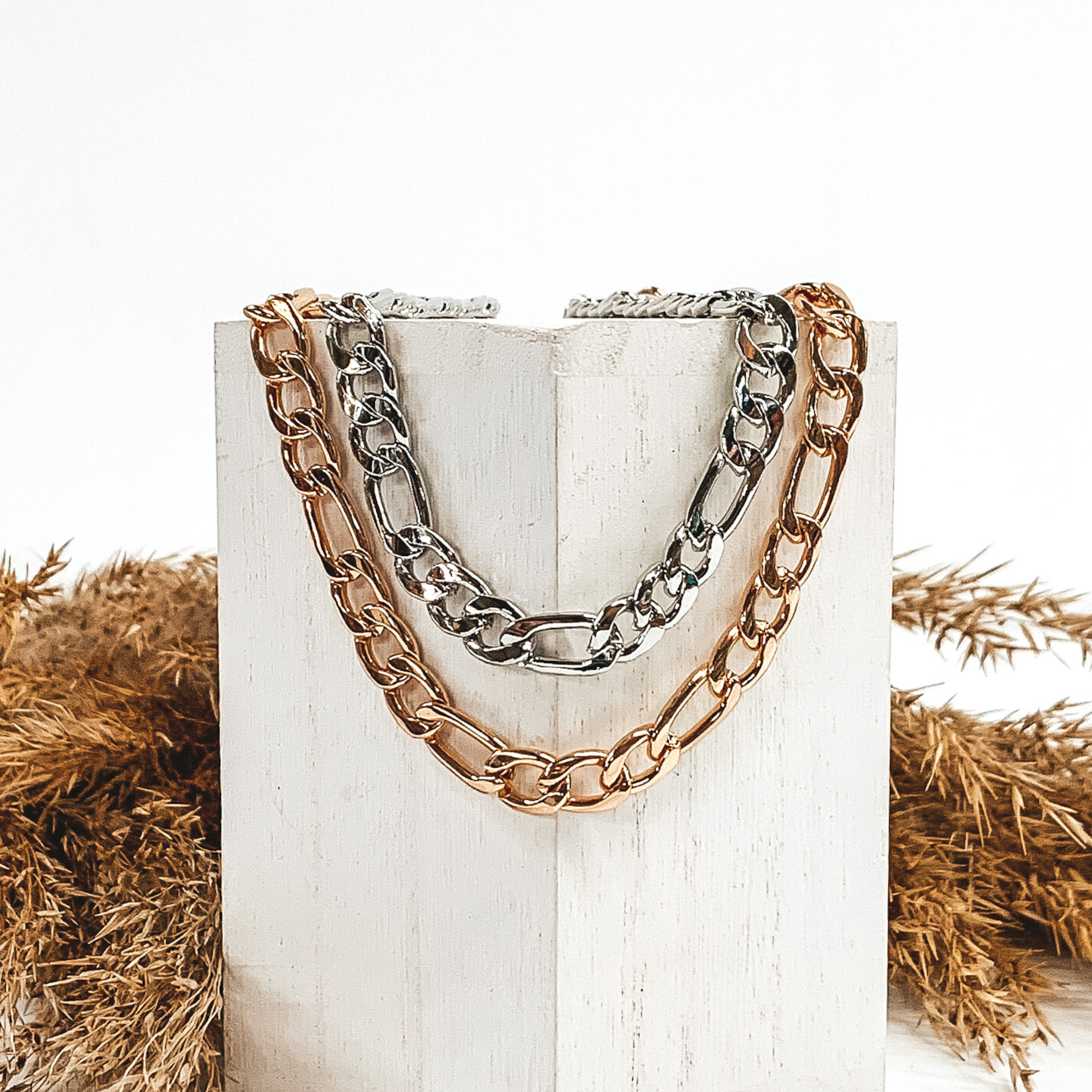 Simple Figaro Chain Necklace in Silver - Giddy Up Glamour Boutique