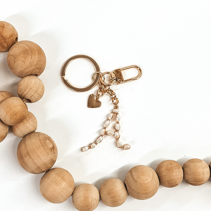 Gold Pearl Initial Key Chains - Giddy Up Glamour Boutique