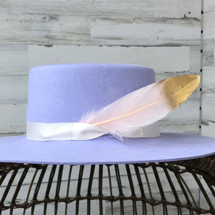 Medium Gold Tipped Feather in Pale Pink - Giddy Up Glamour Boutique