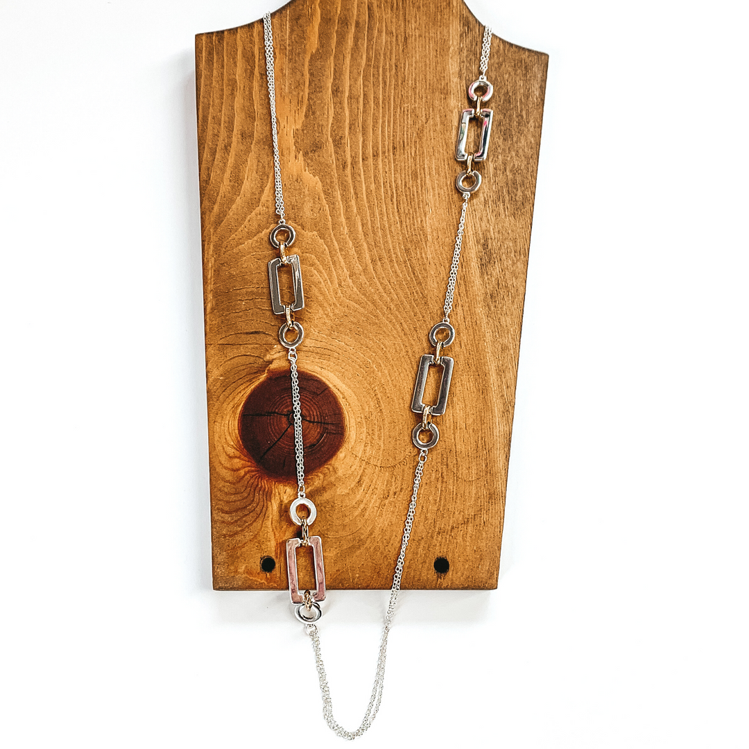 Multi Shape Spacer Layering Necklace Necklace in Silver - Giddy Up Glamour Boutique