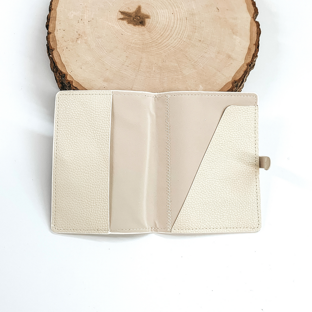 Dotted Print Passport Wallet in Ivory - Giddy Up Glamour Boutique