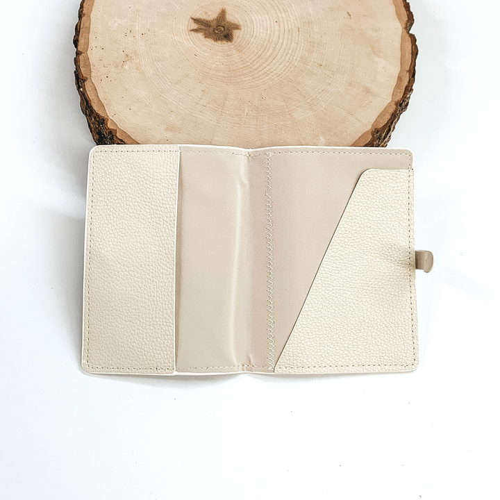 Dotted Print Passport Wallet in Ivory - Giddy Up Glamour Boutique